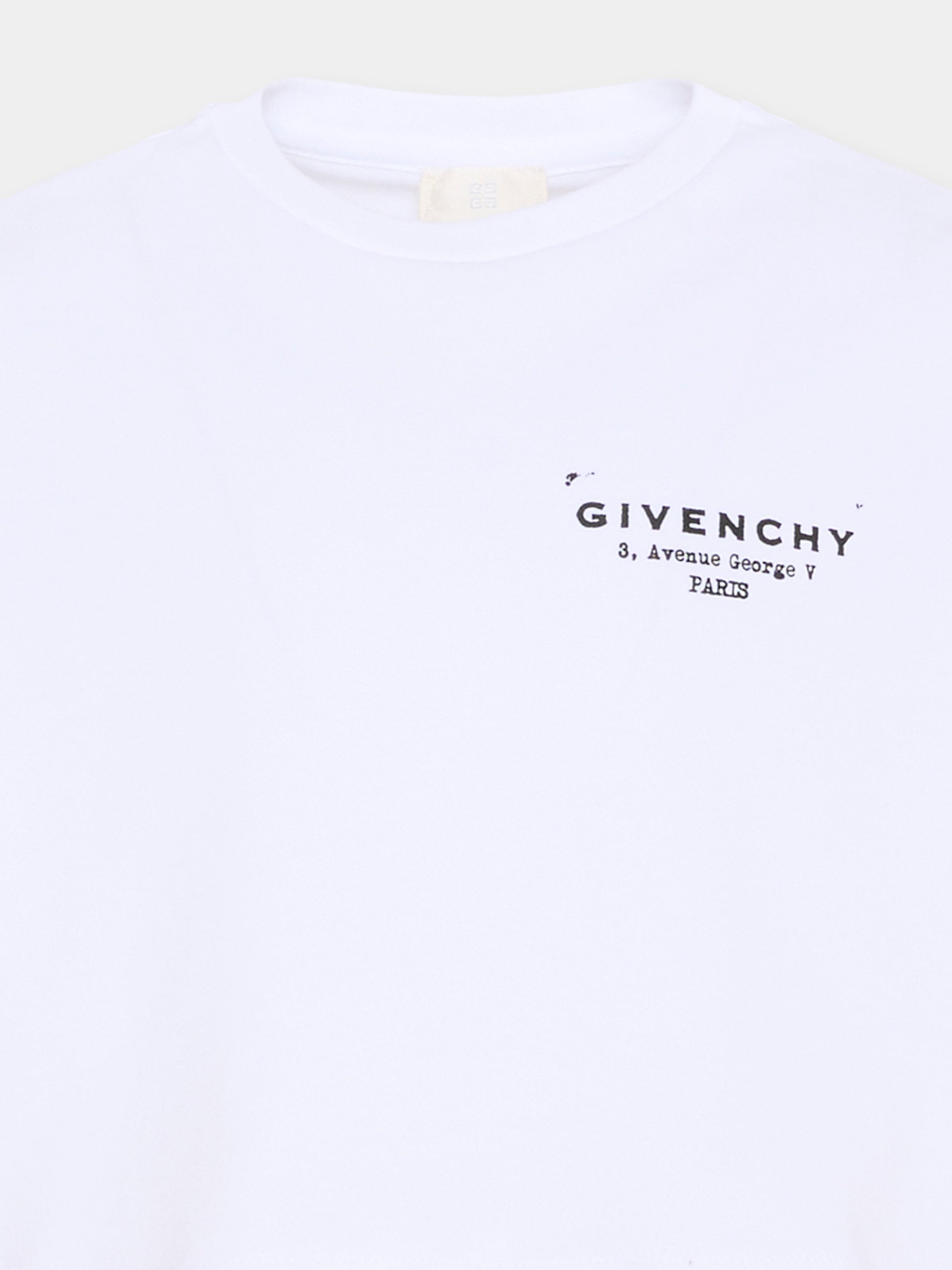 T-shirt crop bianca per bambina con logo,Givenchy Kids,H31224 10P