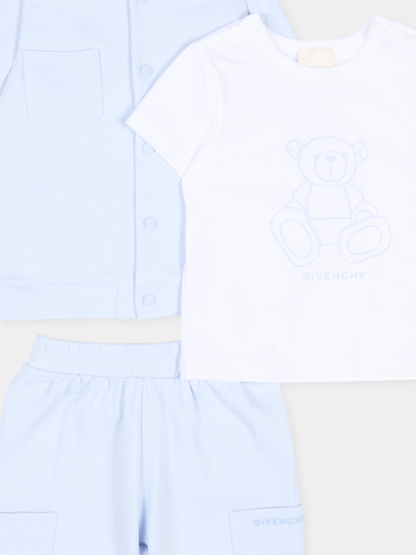 Completo sportivo celeste per neonato,Givenchy Kids,H31263 771