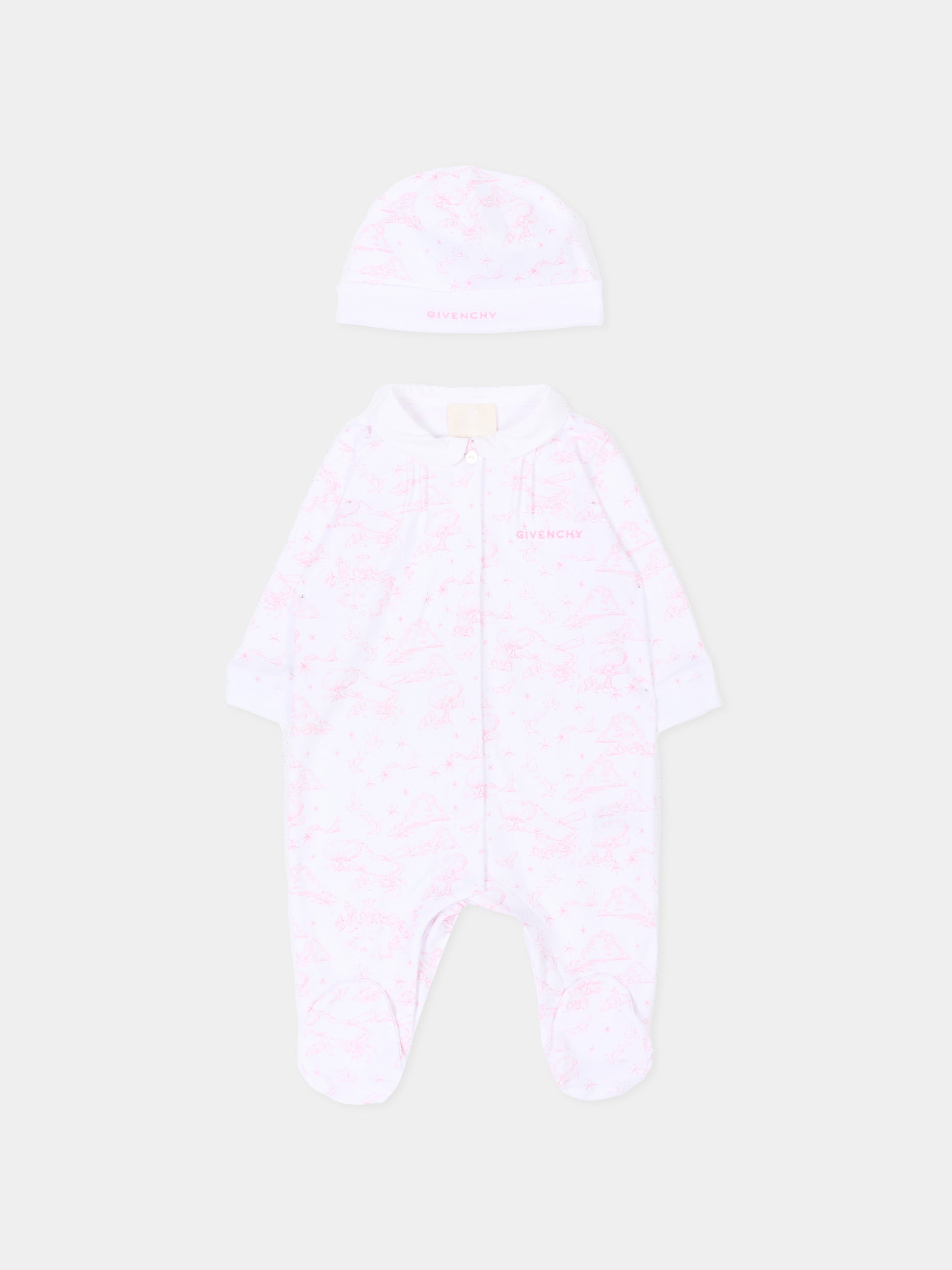 Set tutina multicolor per neonata con logo,Givenchy Kids,H31269 N54