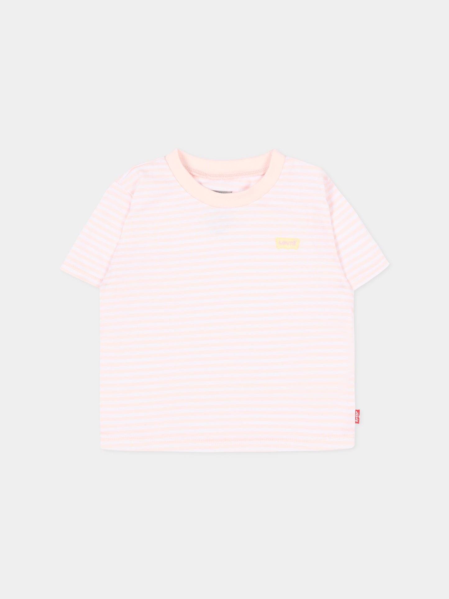 T-Shirt multicolor per neonata a righe,Levi's Kids,6EP612 AKR