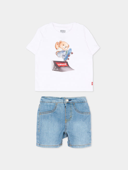 Completo multicolor per neonato con orsetto,Levi's Kids,6EP629 W1T