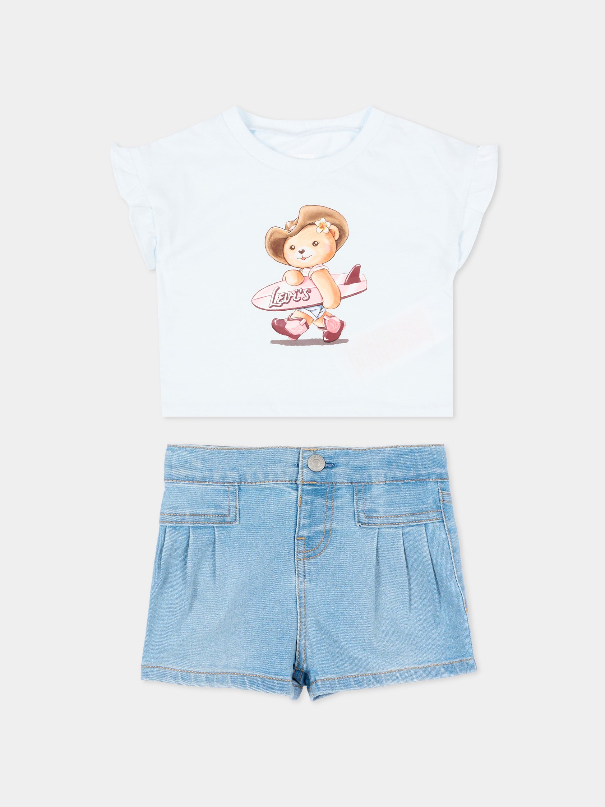 Completo multicolor per neonata con stampa orsetto,Levi's Kids,1EP561 UHG