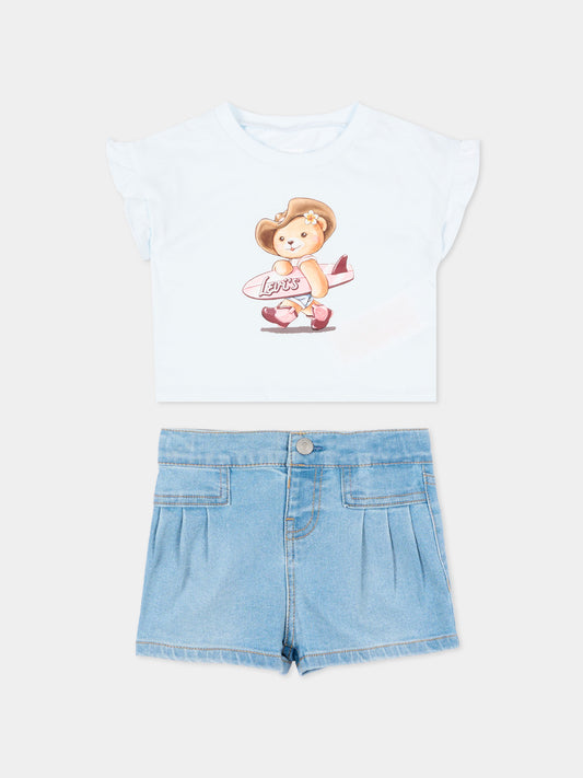 Completo multicolor per neonata con stampa orsetto,Levi's Kids,1EP561 UHG