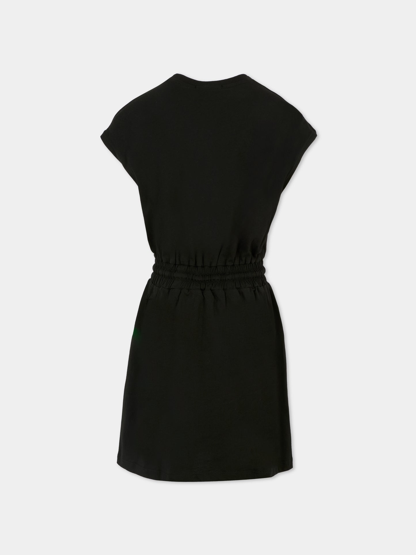 Vestito nero per bambina con logo,Msgm Kids,MS029327 110