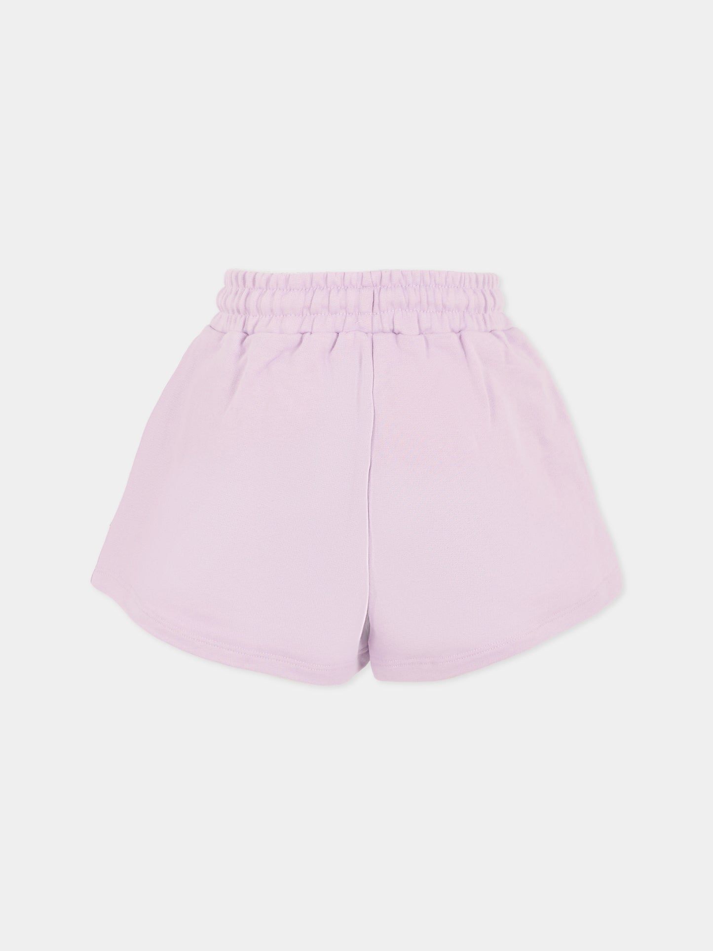 Shorts lilla per bambina con logo,Msgm Kids,MS029329 071