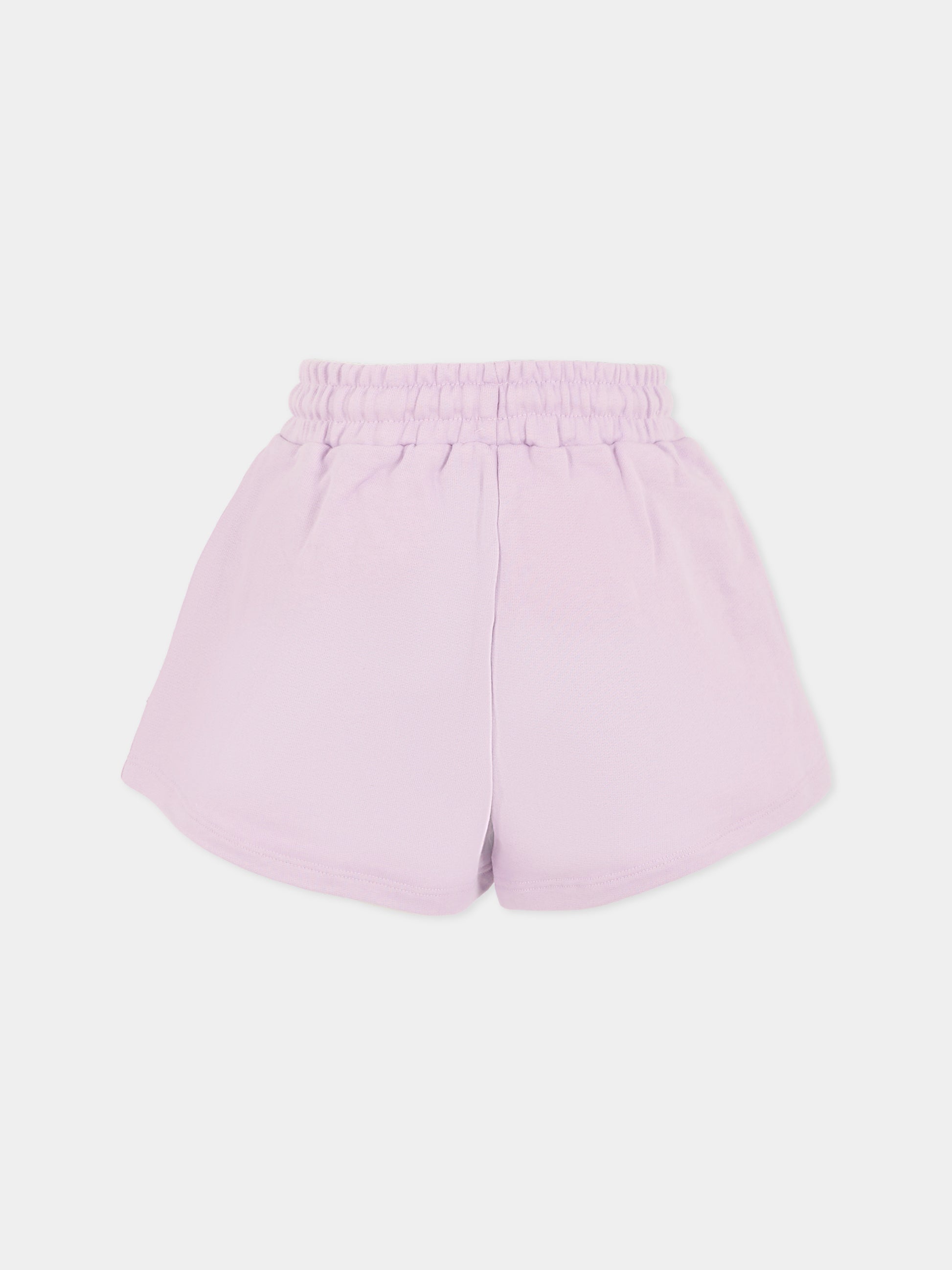 Shorts lilla per bambina con logo,Msgm Kids,MS029329 071