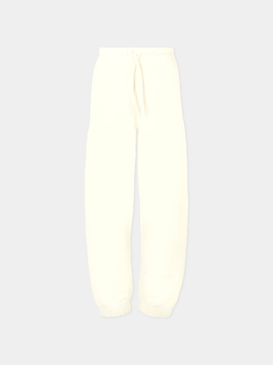 Pantaloni avorio per bambini con patch,Msgm Kids,F3MSJUFP178 013