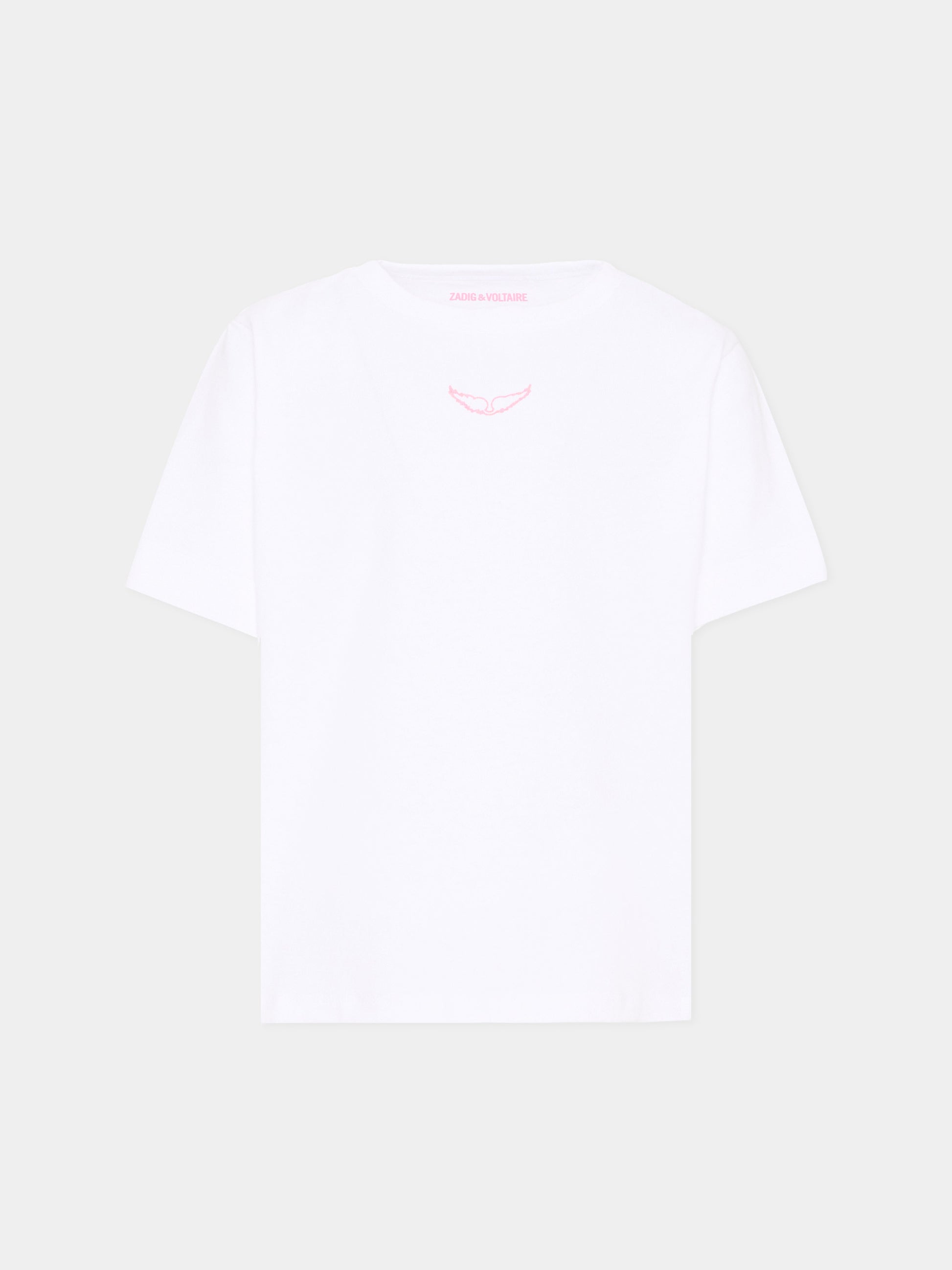 T-shirt bianca per bambina con fiori,Zadig & Voltaire Kids,X60534 10P