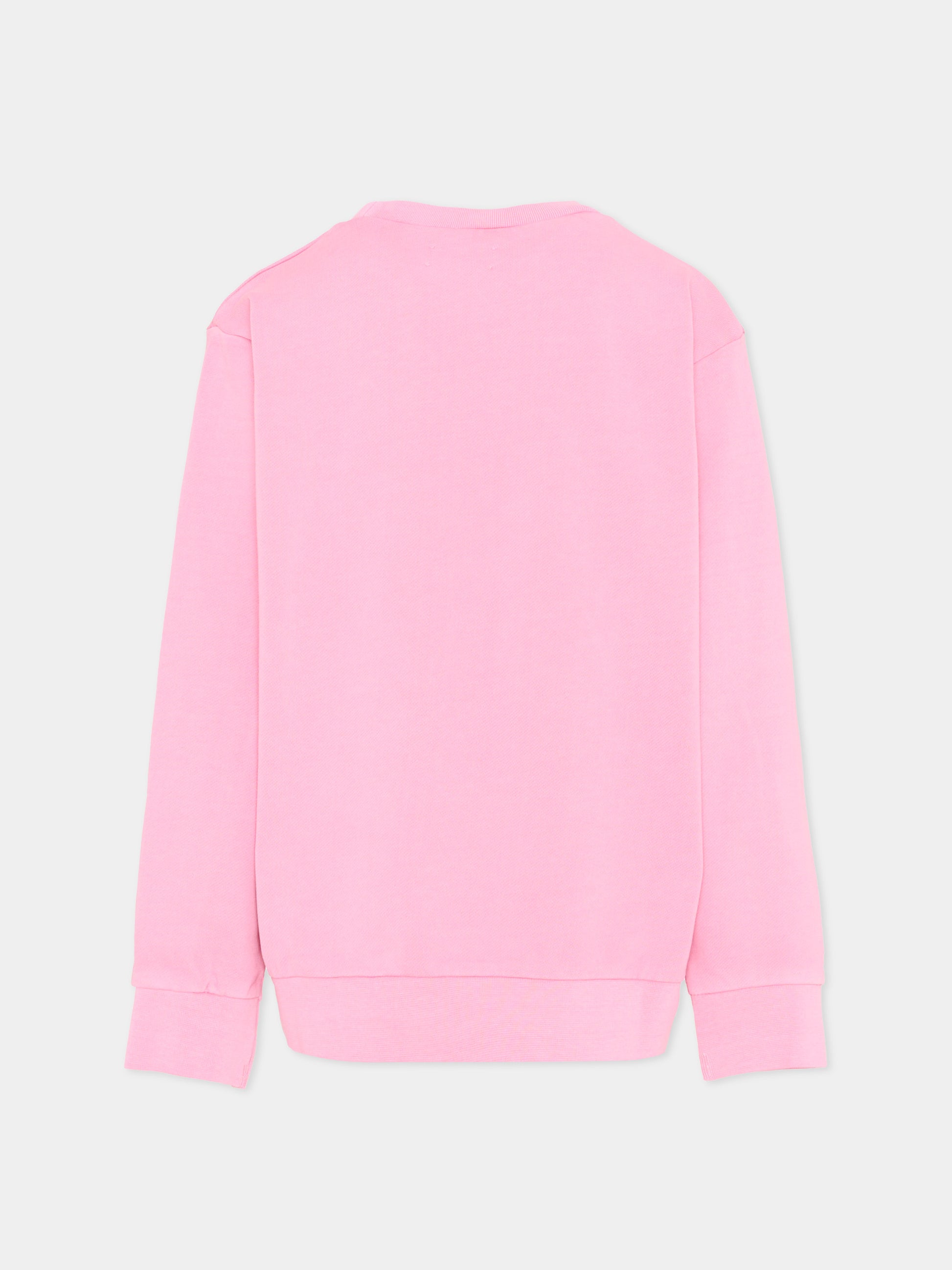 Felpa rosa per bambina con logo,Zadig & Voltaire Kids,X60540 47F