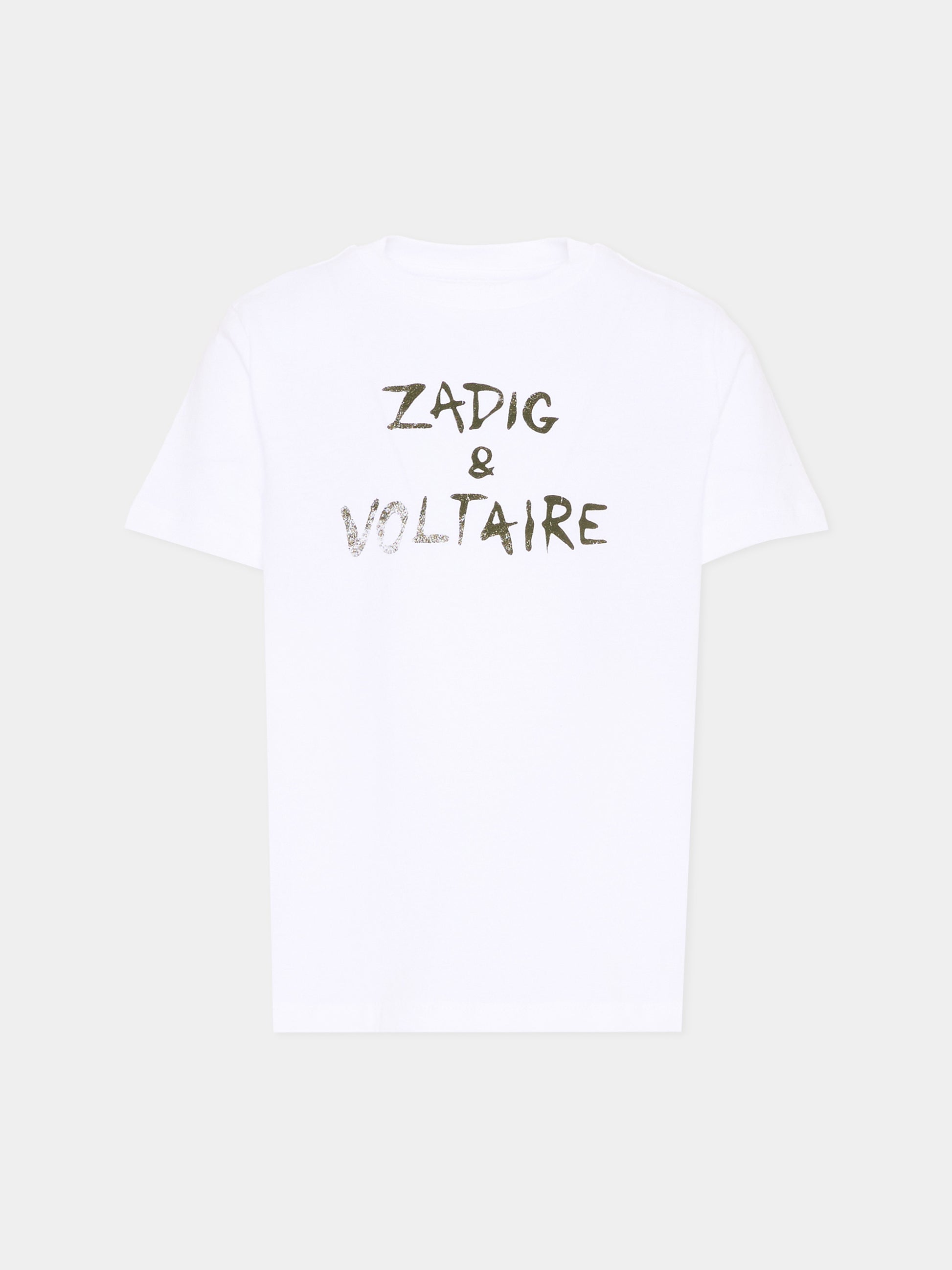 T-Shirt bianca per bambini con logo,Zadig & Voltaire Kids,X60628 10P