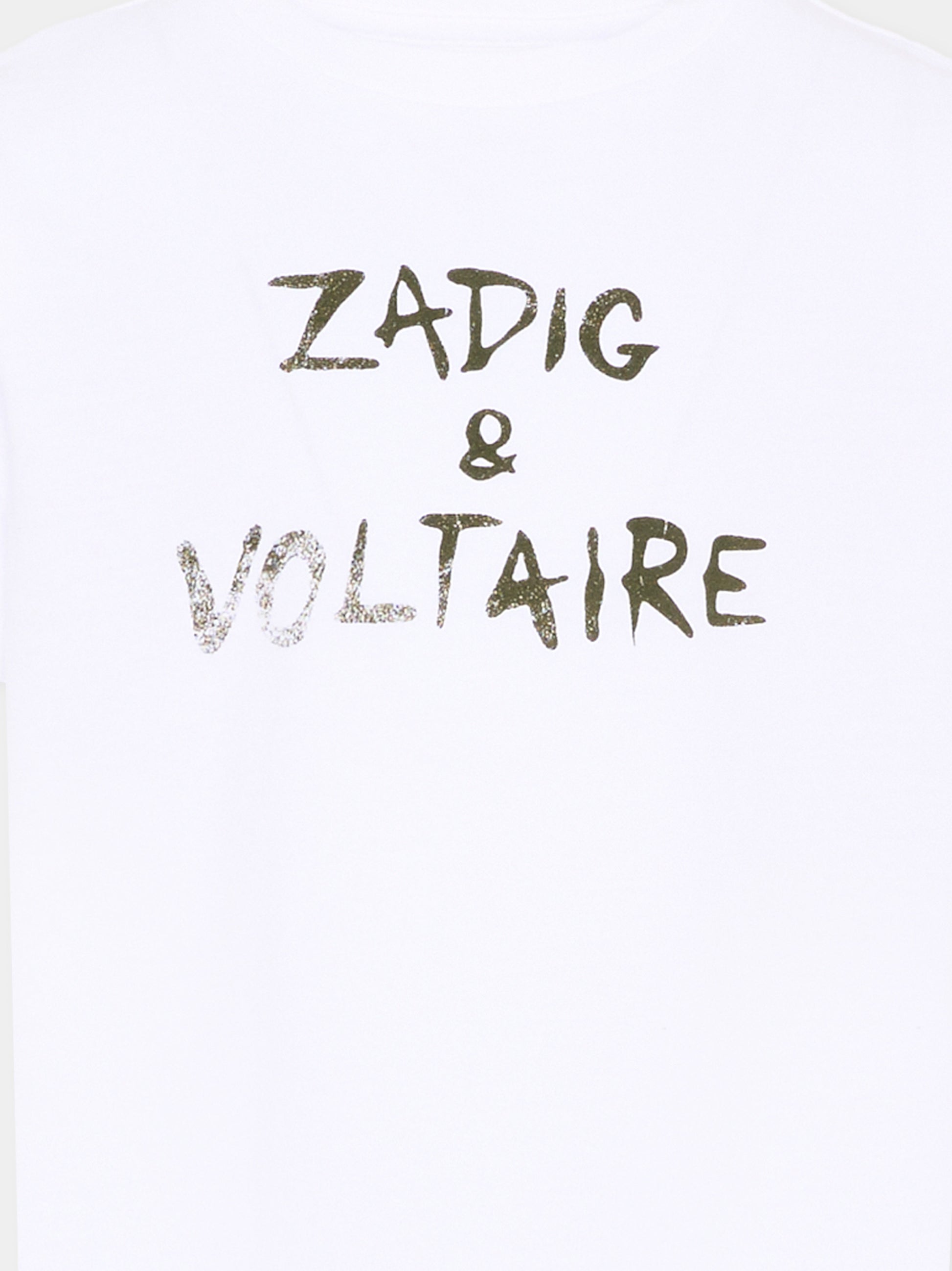 T-Shirt bianca per bambini con logo,Zadig & Voltaire Kids,X60628 10P