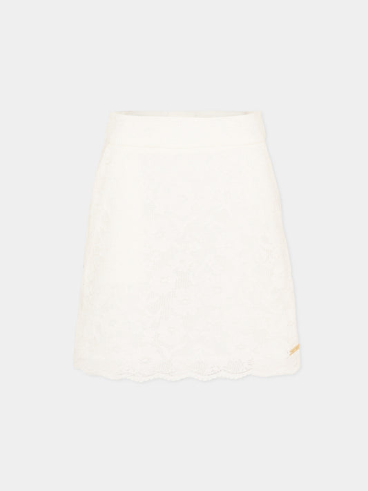 Gonna bianca in pizzo per bambina,Michael Kors,R30563 117