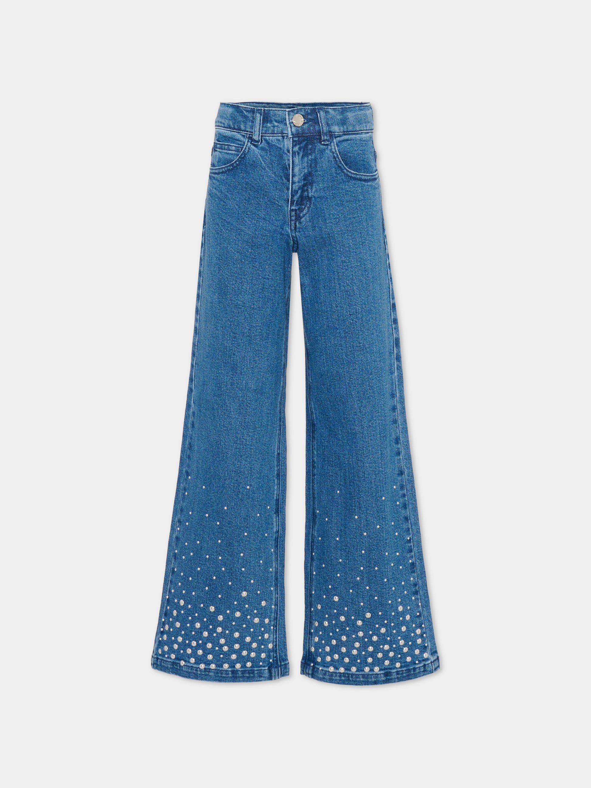 Jeans denim per bambina con borchie,Michael Kors,R30578 Z10