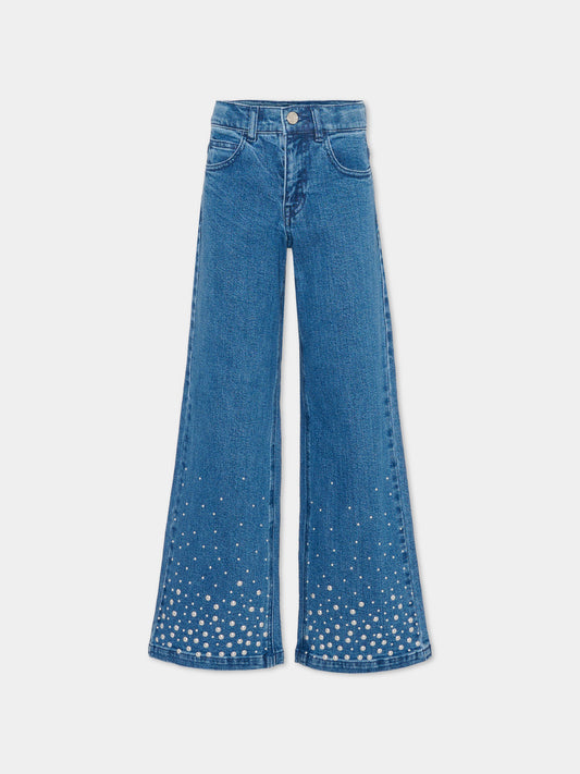Jeans denim per bambina con borchie,Michael Kors,R30578 Z10