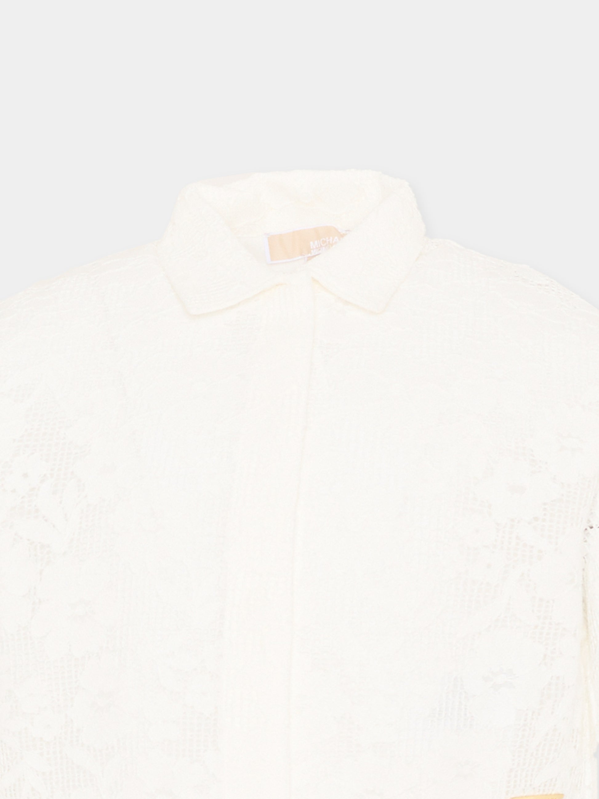 Camicia bianca in pizzo per bambina,Michael Kors,R30645 117