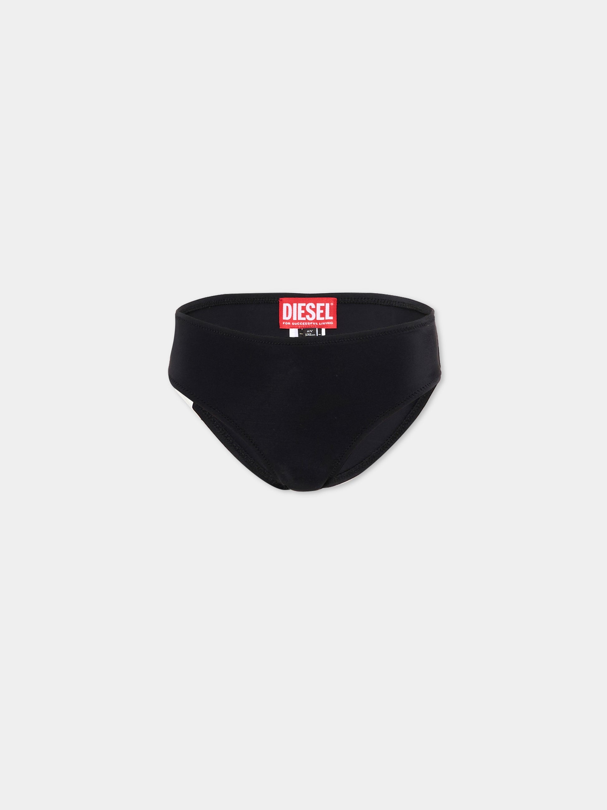 Slip mare nero per bambino con logo,Diesel,J02719 KYAG8 K900