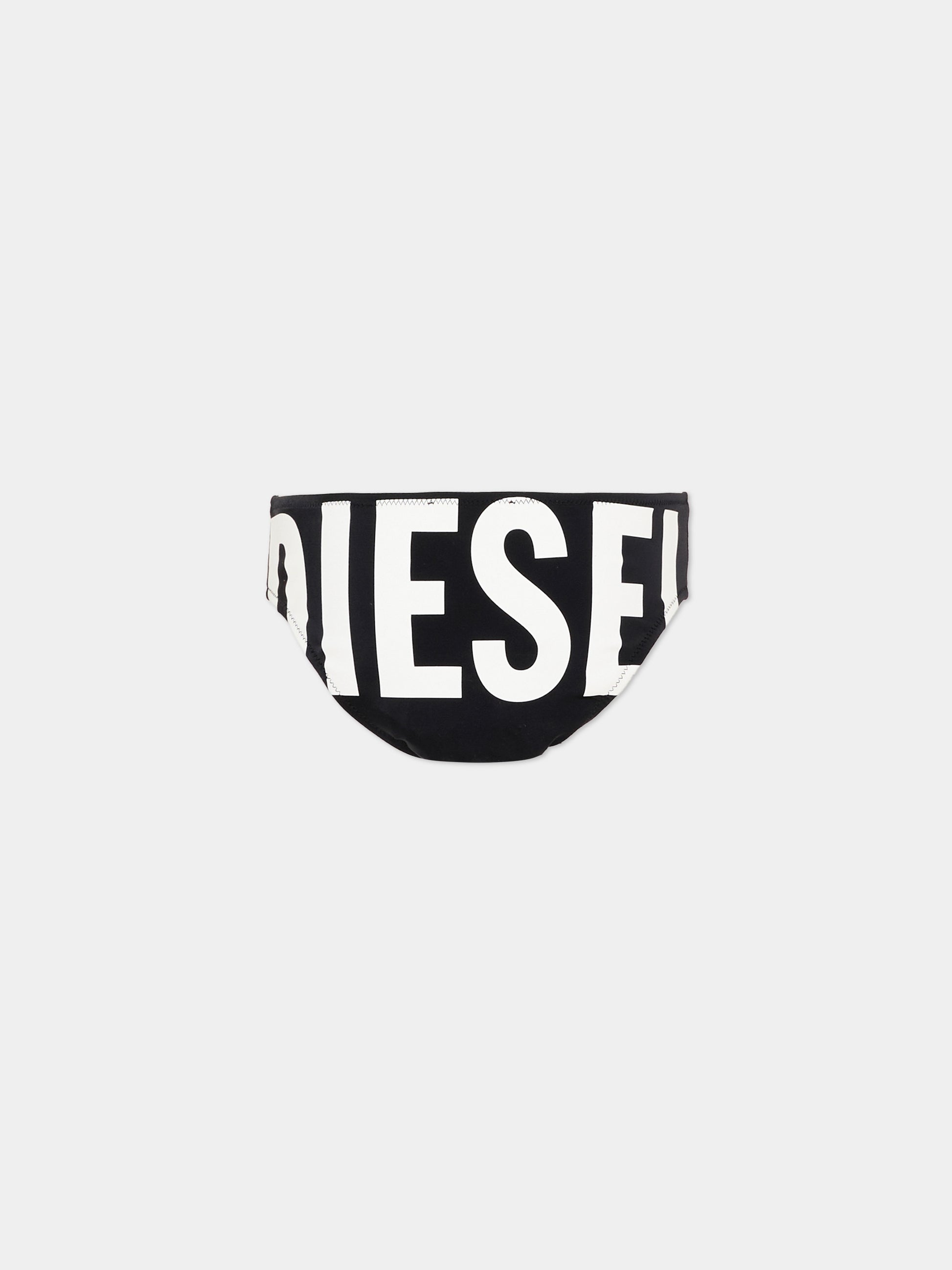 Slip mare nero per bambino con logo,Diesel,J02719 KYAG8 K900