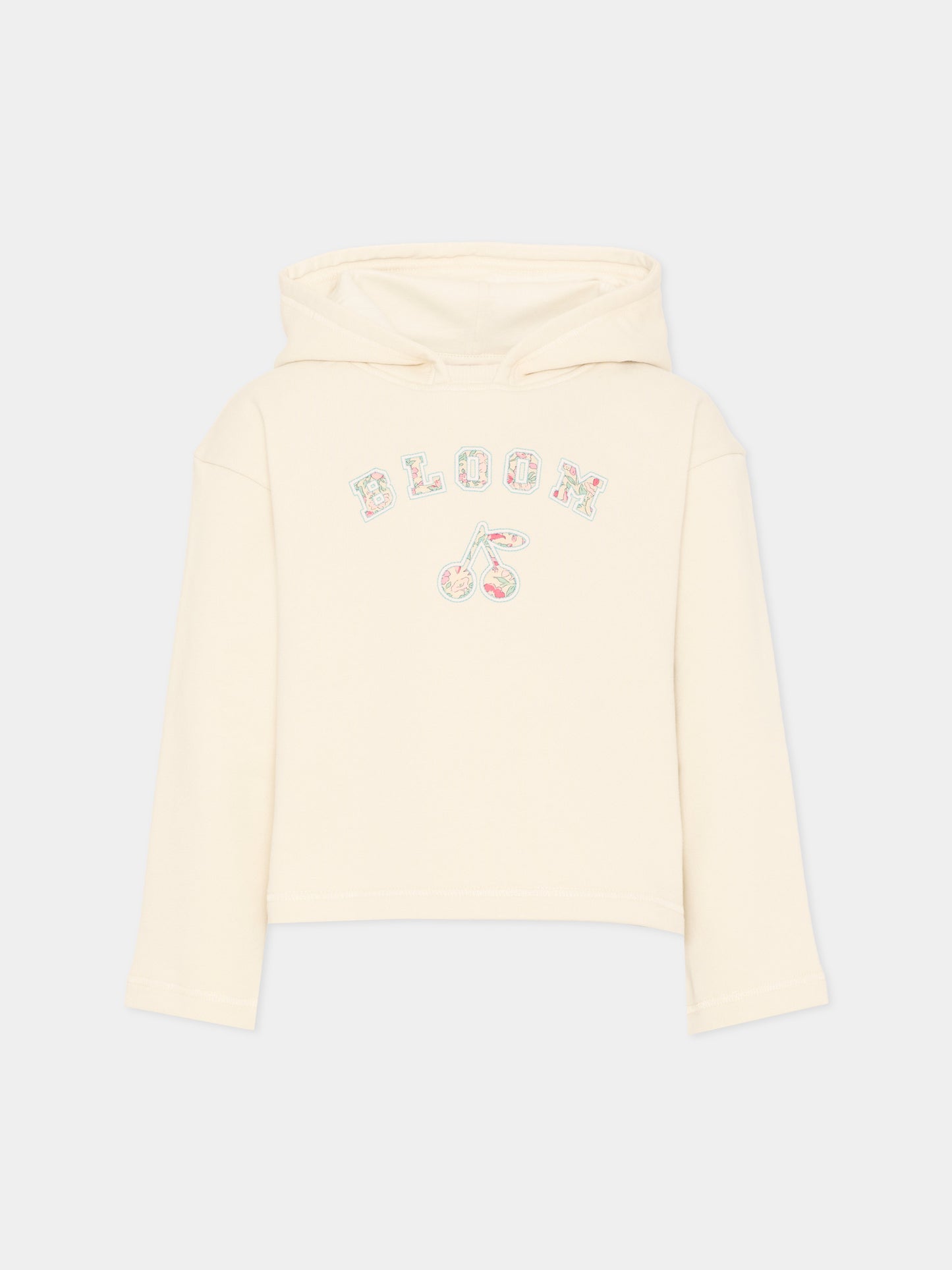 Felpa avorio per bambina con logo,Bonpoint,S06GSWK00008 108