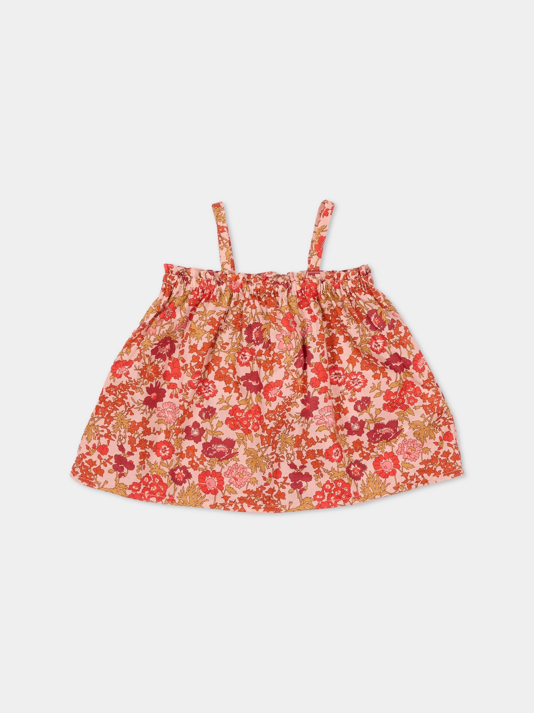 Top multicolor per neonata con stampa floreale,Bonpoint,S06XBLW00010 520