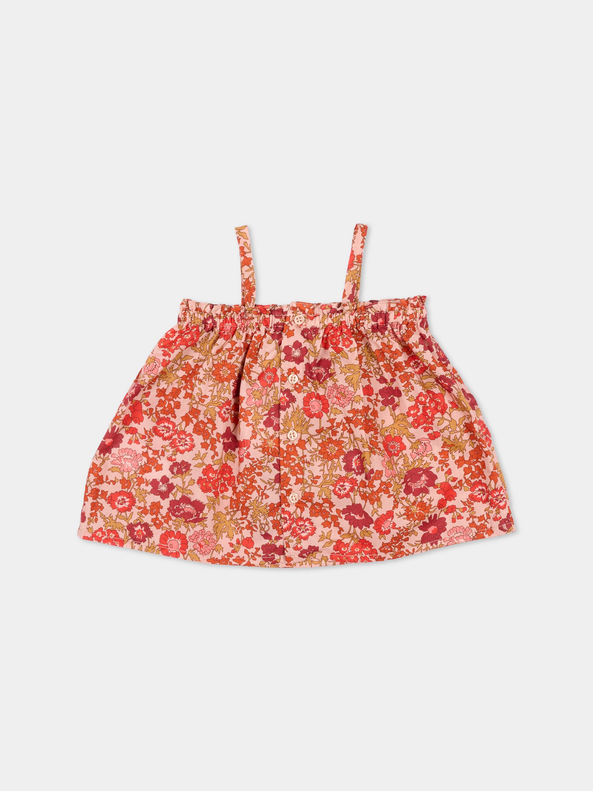 Top multicolor per neonata con stampa floreale,Bonpoint,S06XBLW00010 520