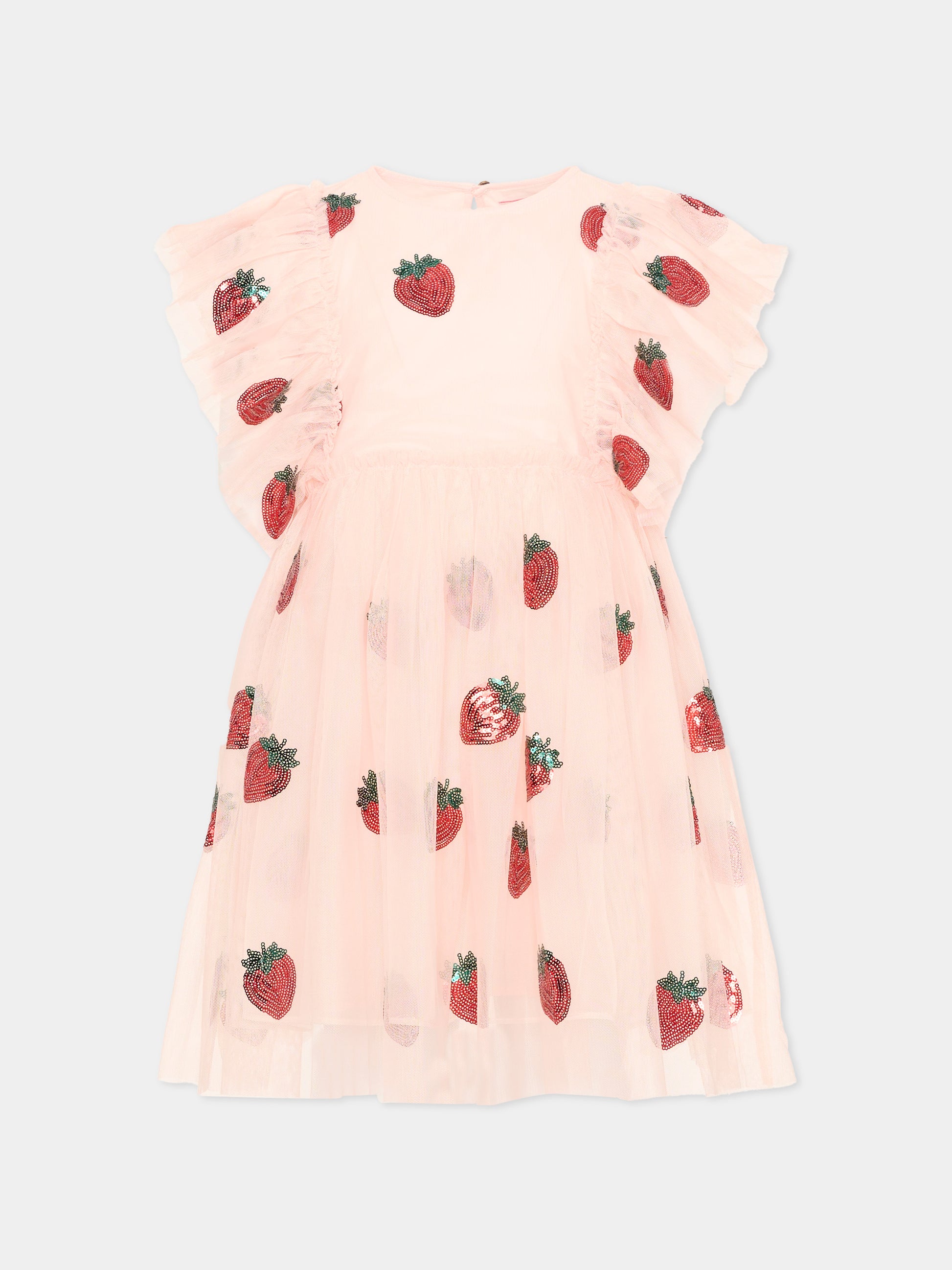 Abito rosa per bambina con fragole,Konges Sløjd,KS105137 STRAWBERRY ROSE
