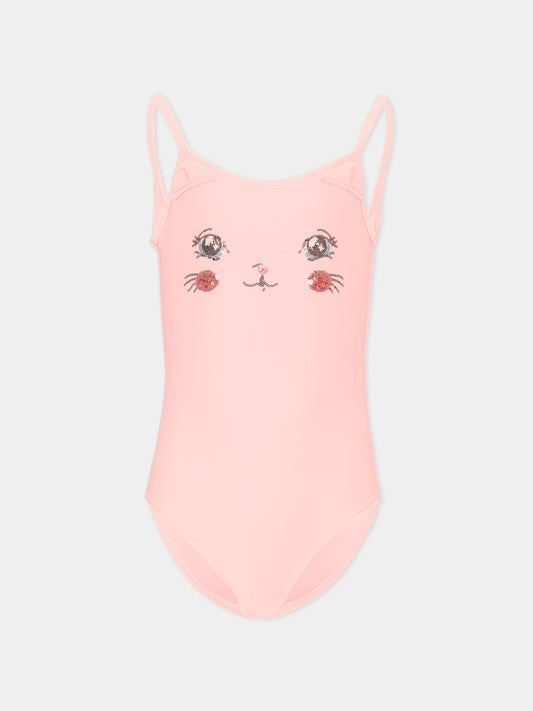 Costume rosa Kitty per bambina con paillettes,Konges Sløjd,KS104922 POWDER PINK