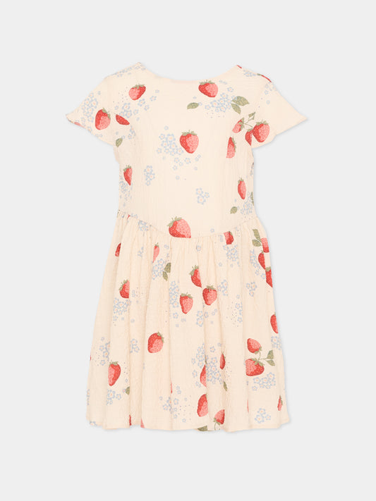 Vestito rosa per bambina con fragole,Konges Sløjd,KS104650 MARMELADE SUN