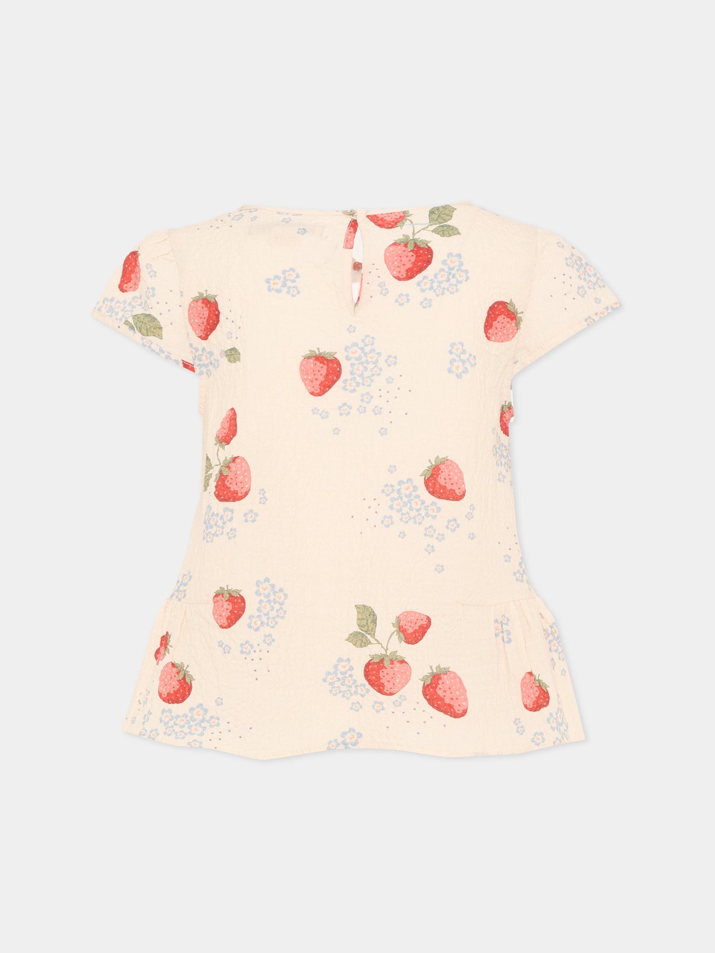 T-shirt rosa per bambina con fragole,Konges Sløjd,KS104651 MARMELADE SUN