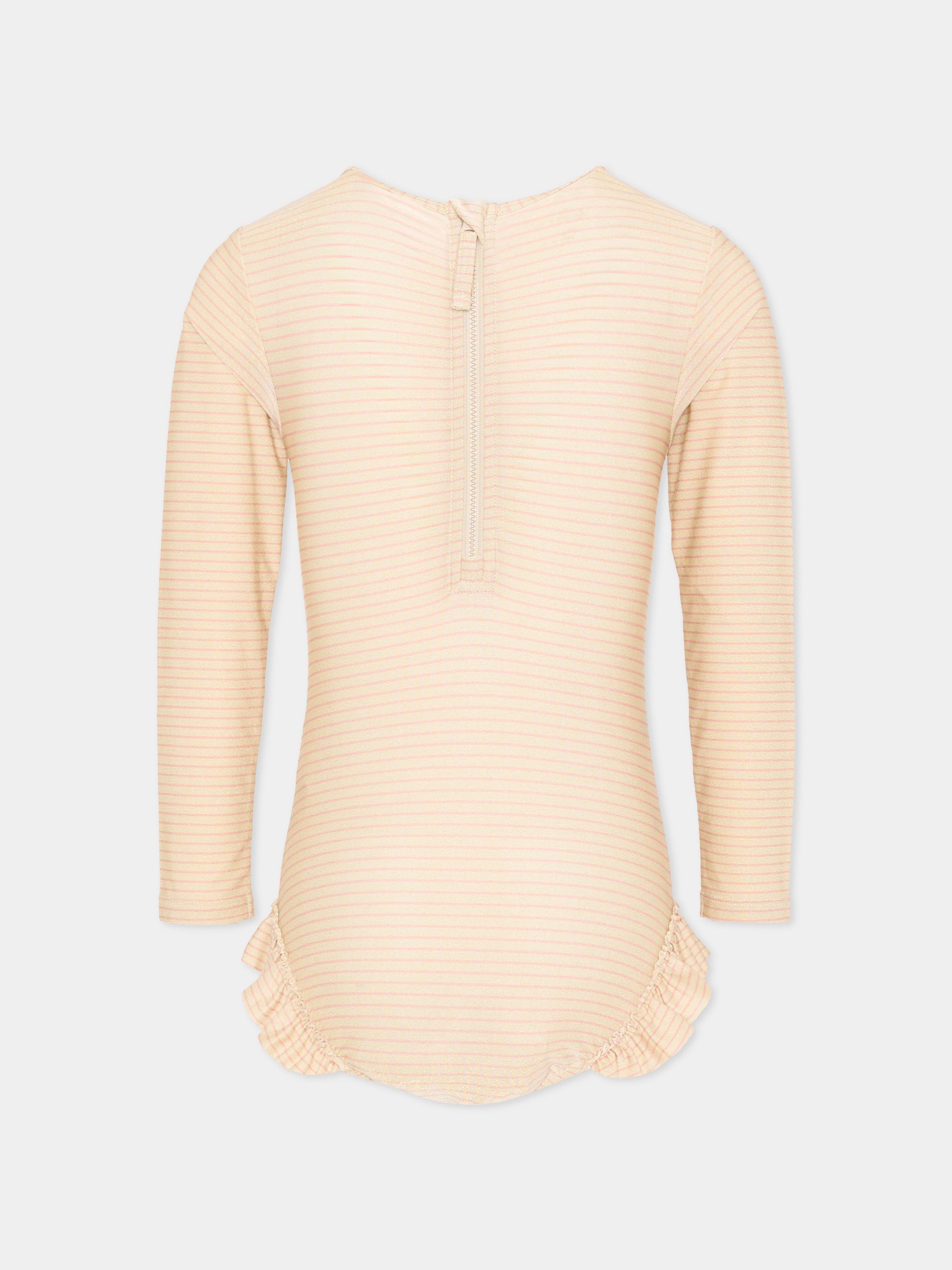 Anti UV beige per bambina con ciliegie,Konges Sløjd,KS104856 ROSE STRIPE