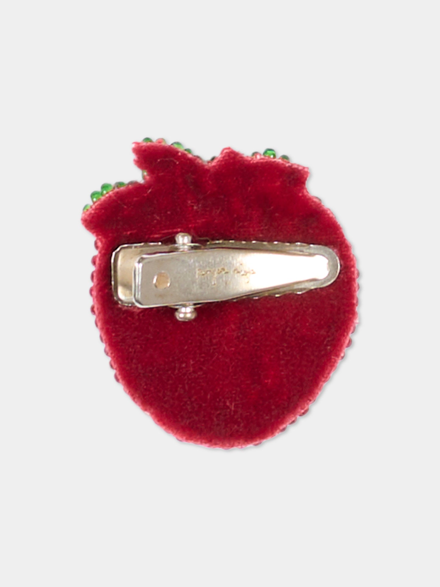 Fermoir rouge pour fille avec des fraises