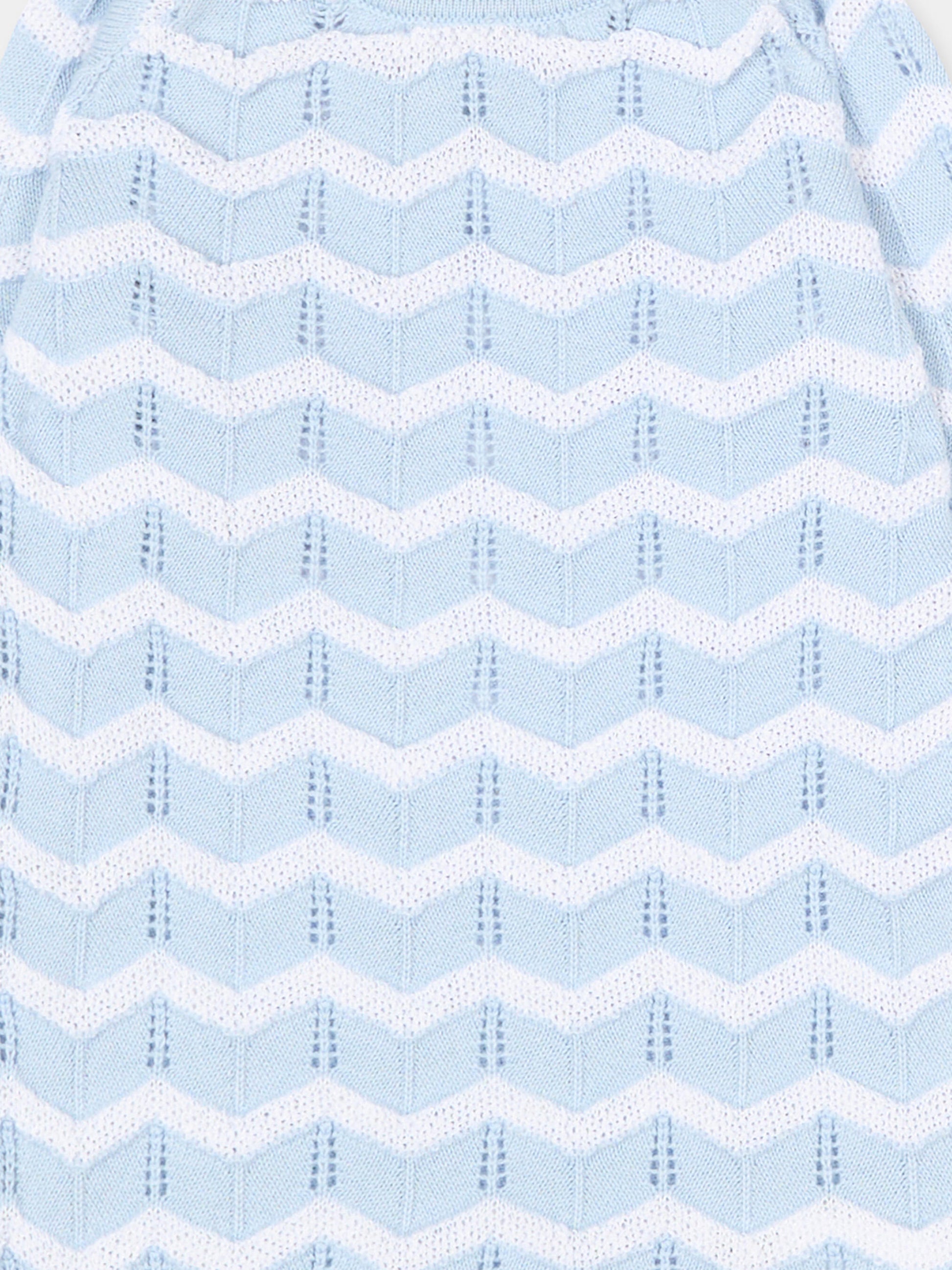 Tutina celeste per neonato chevron,Gensami,ROLONG-ZIGRAY-CO SKY BLUE