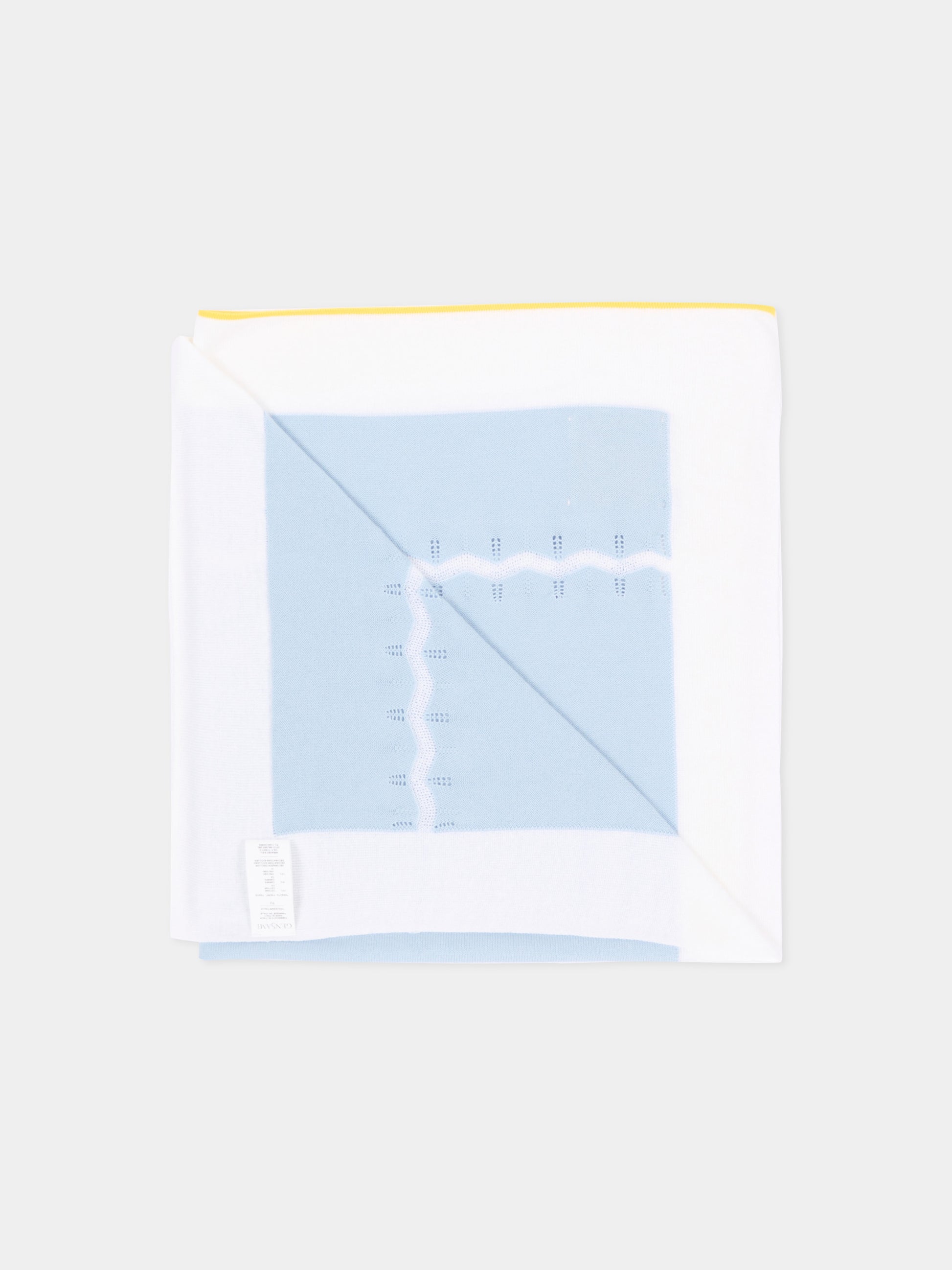 Coperta celeste per neonato chevron,Gensami,BLA-ZIGRAY-CO SKY BLUE