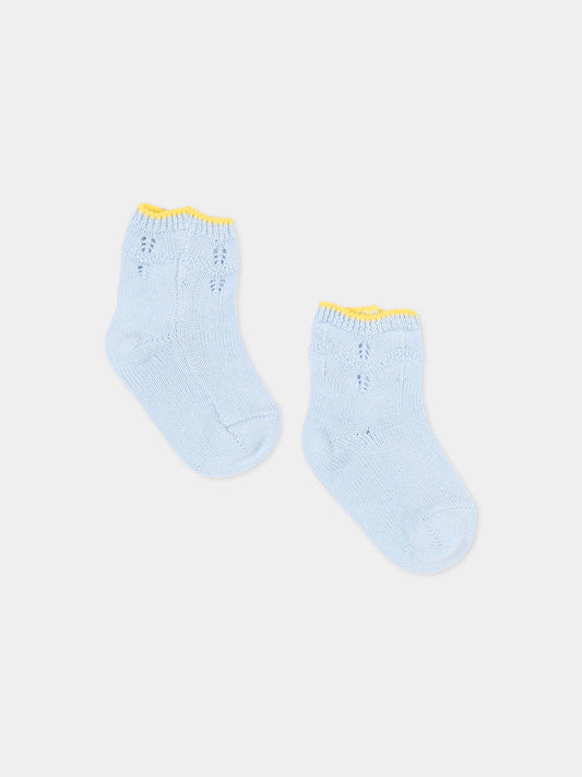 Calzini celesti per neonato con logo,Gensami,BOOT-ZIGRAY-CO SKY BLUE