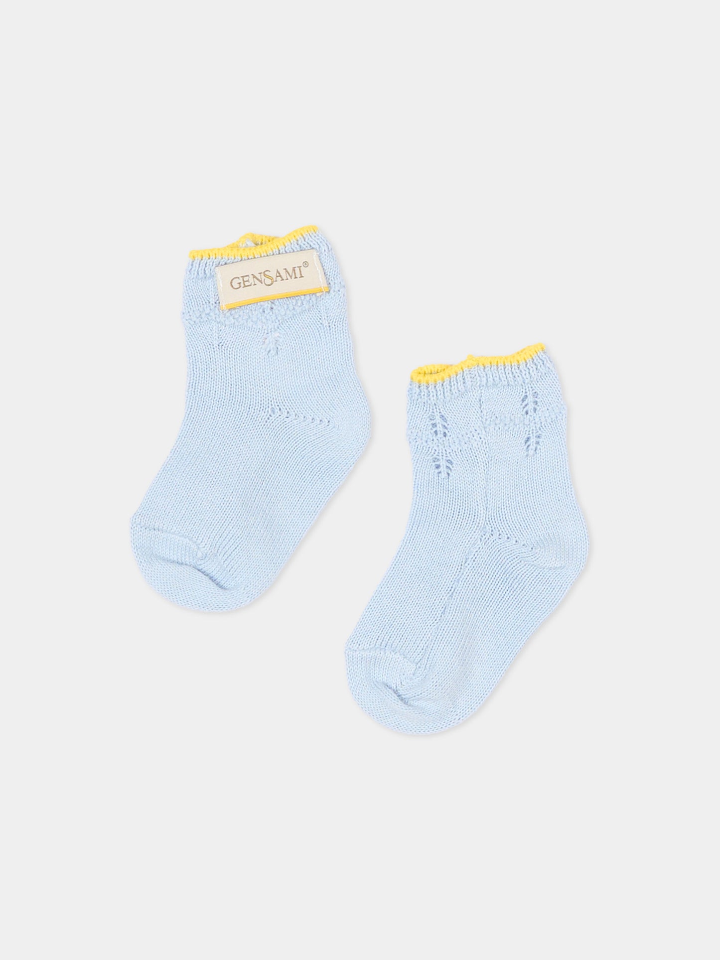 Calzini celesti per neonato con logo,Gensami,BOOT-ZIGRAY-CO SKY BLUE