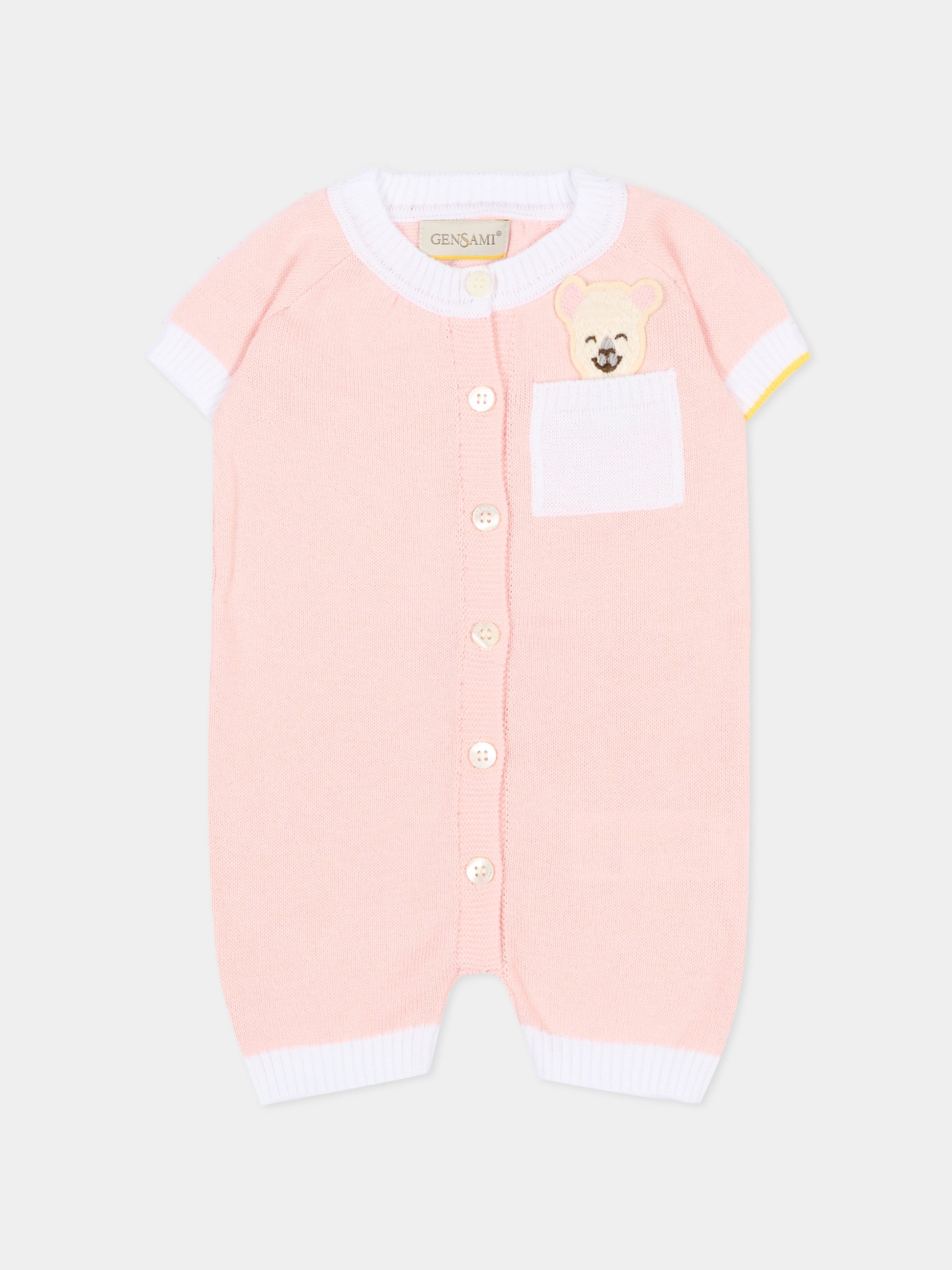 Pagliaccetto rosa per neonata con alpaca,Gensami,ROSHORT-ALPPOCKET-CO BABY PINK