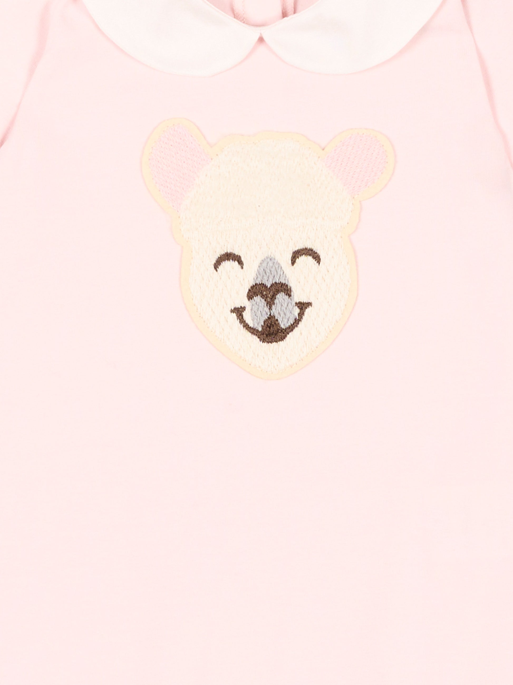 Pagliaccetto rosa per neonata con ricamo alpaca,Gensami,ROSHORT-ALP-J LIGHT PINK