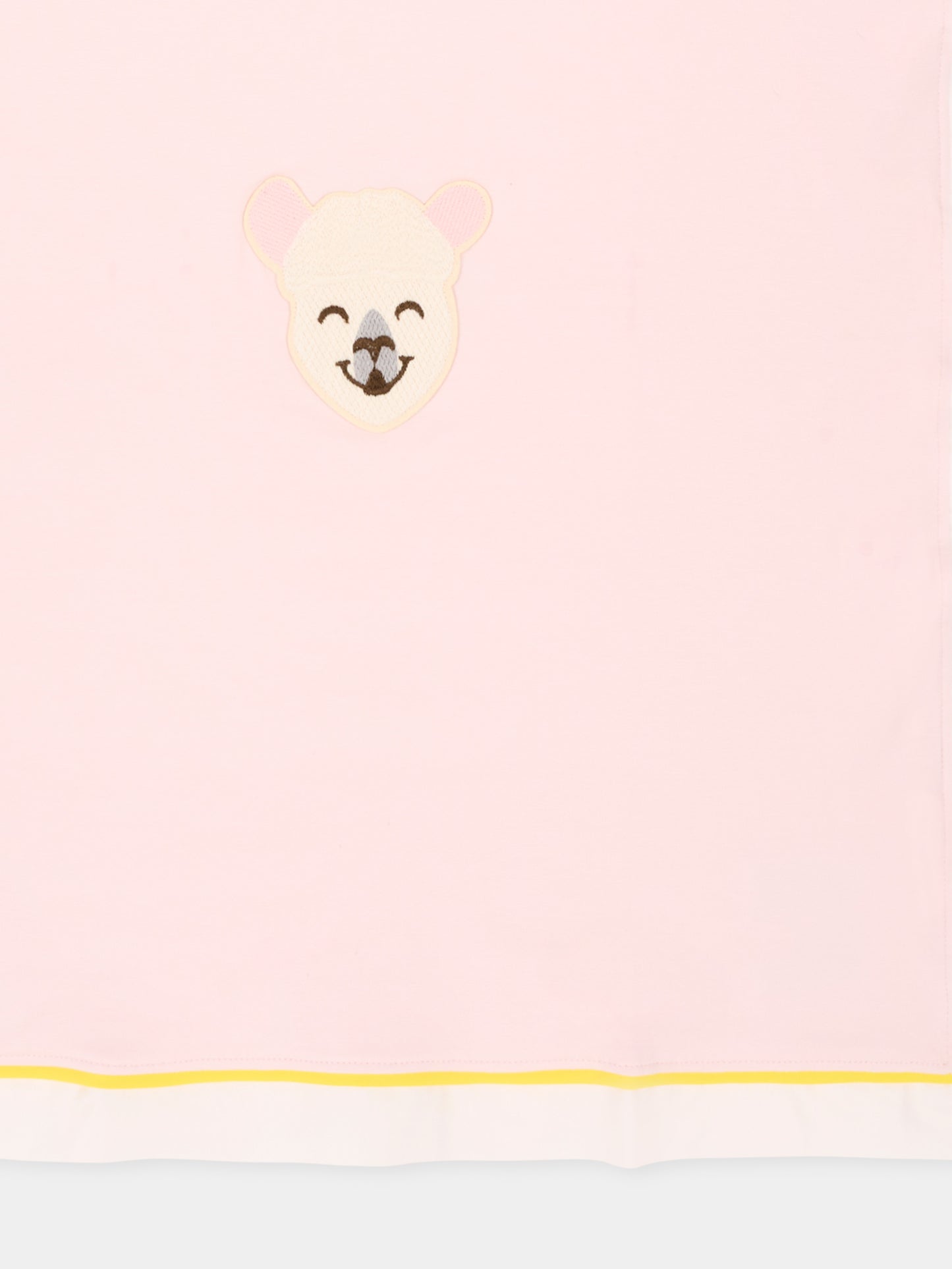 Coperta rosa con ricamo alpaca per neonata,Gensami,BLA-ALP-J LIGHT PINK