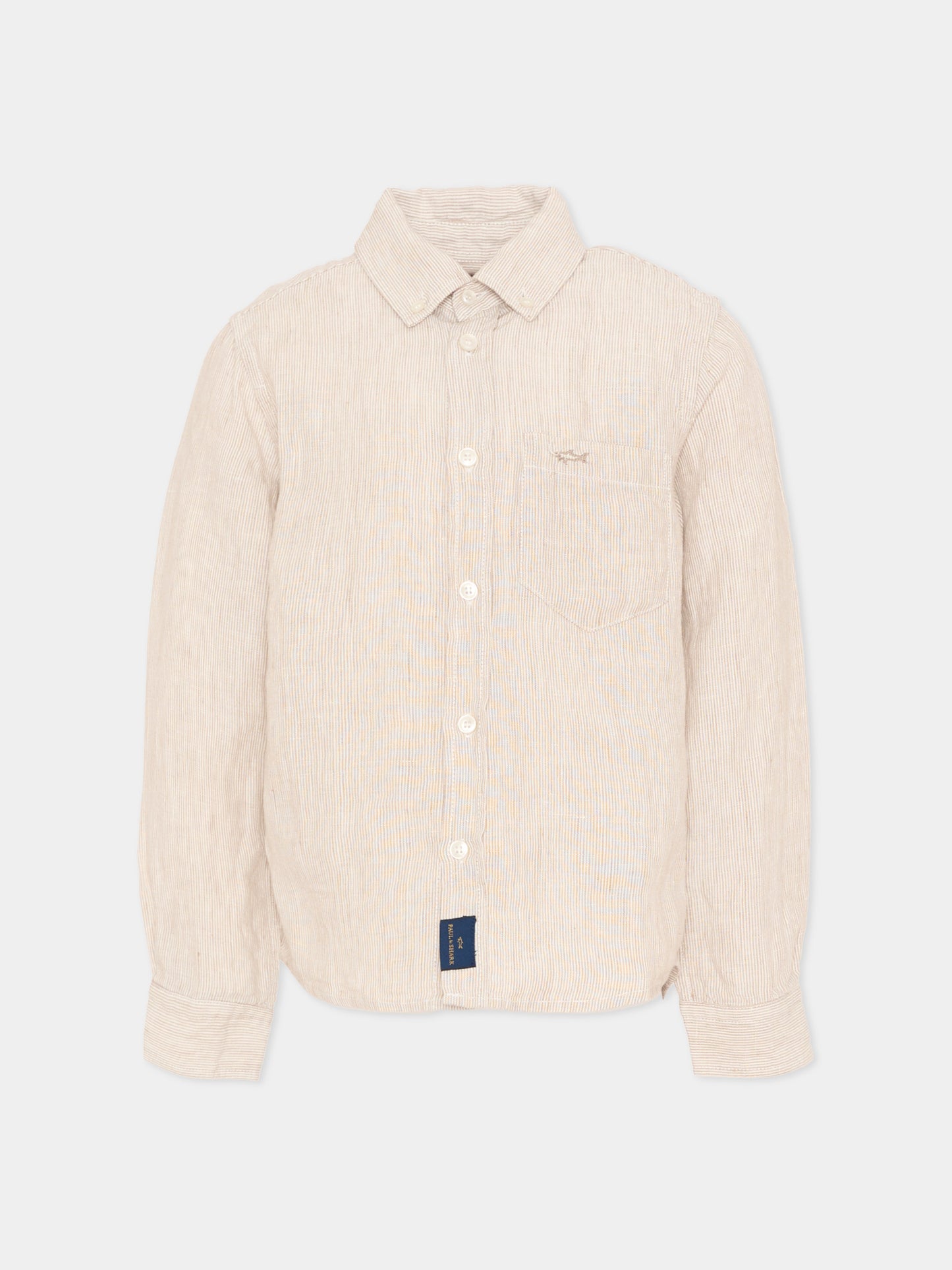 Camicia bianca per bambino a righe,Paul & Shark Junior,WUC000 LUE02 80224