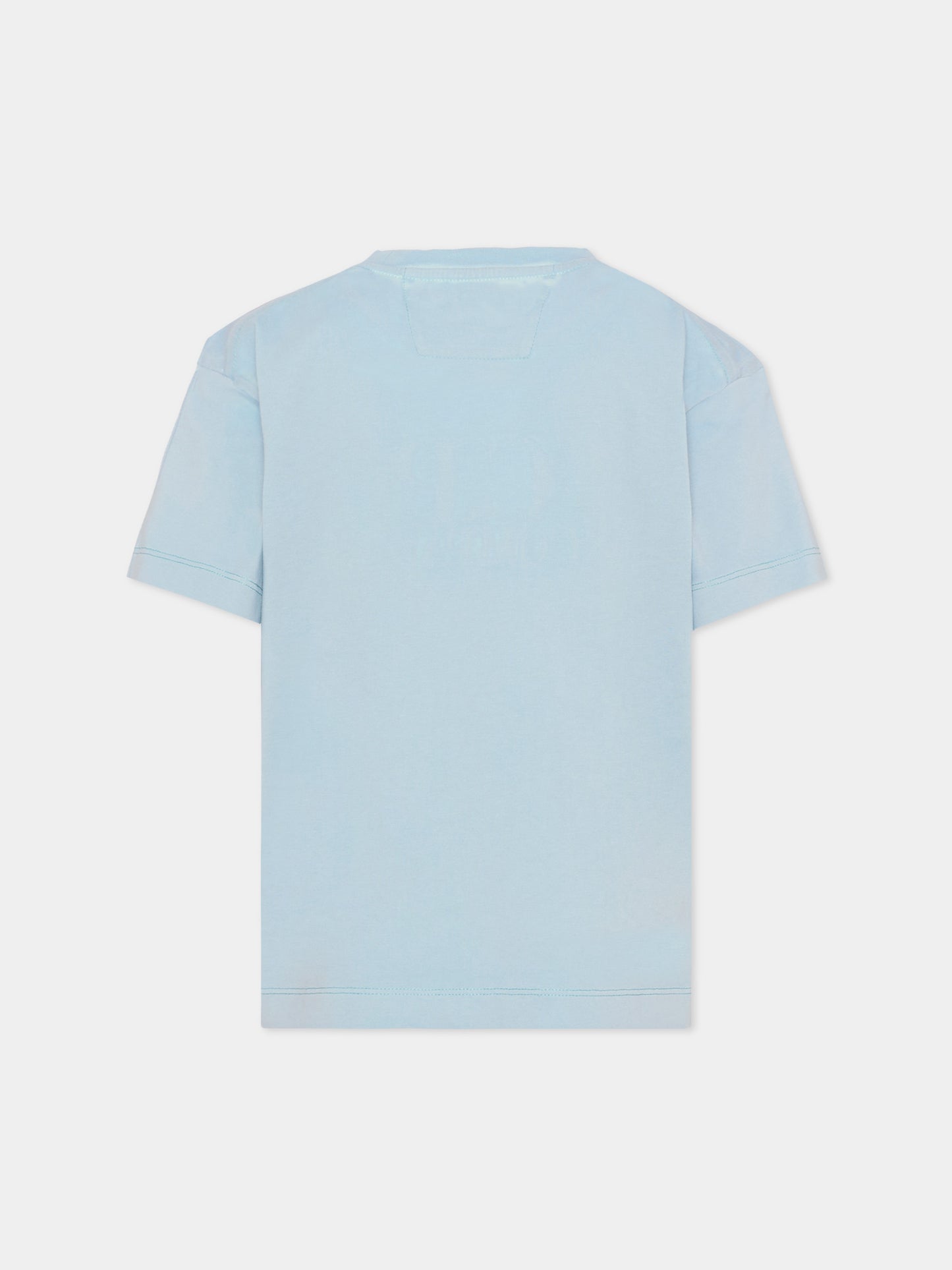 T-Shirt celeste per bambino con logo,C. P. Company,CNM00Q-LAA17 41372