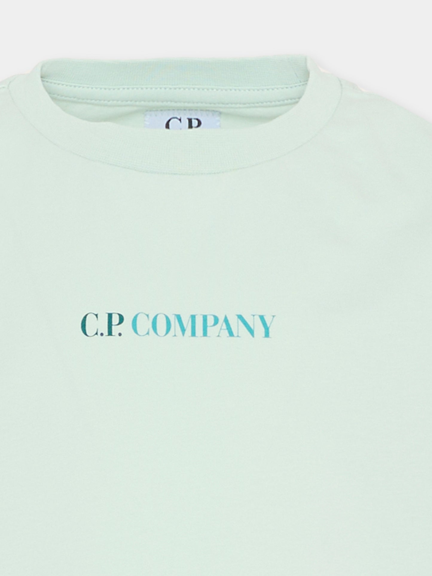 T-Shirt celeste per bambino con logo,C. P. Company,CSM002-LAA17 41372