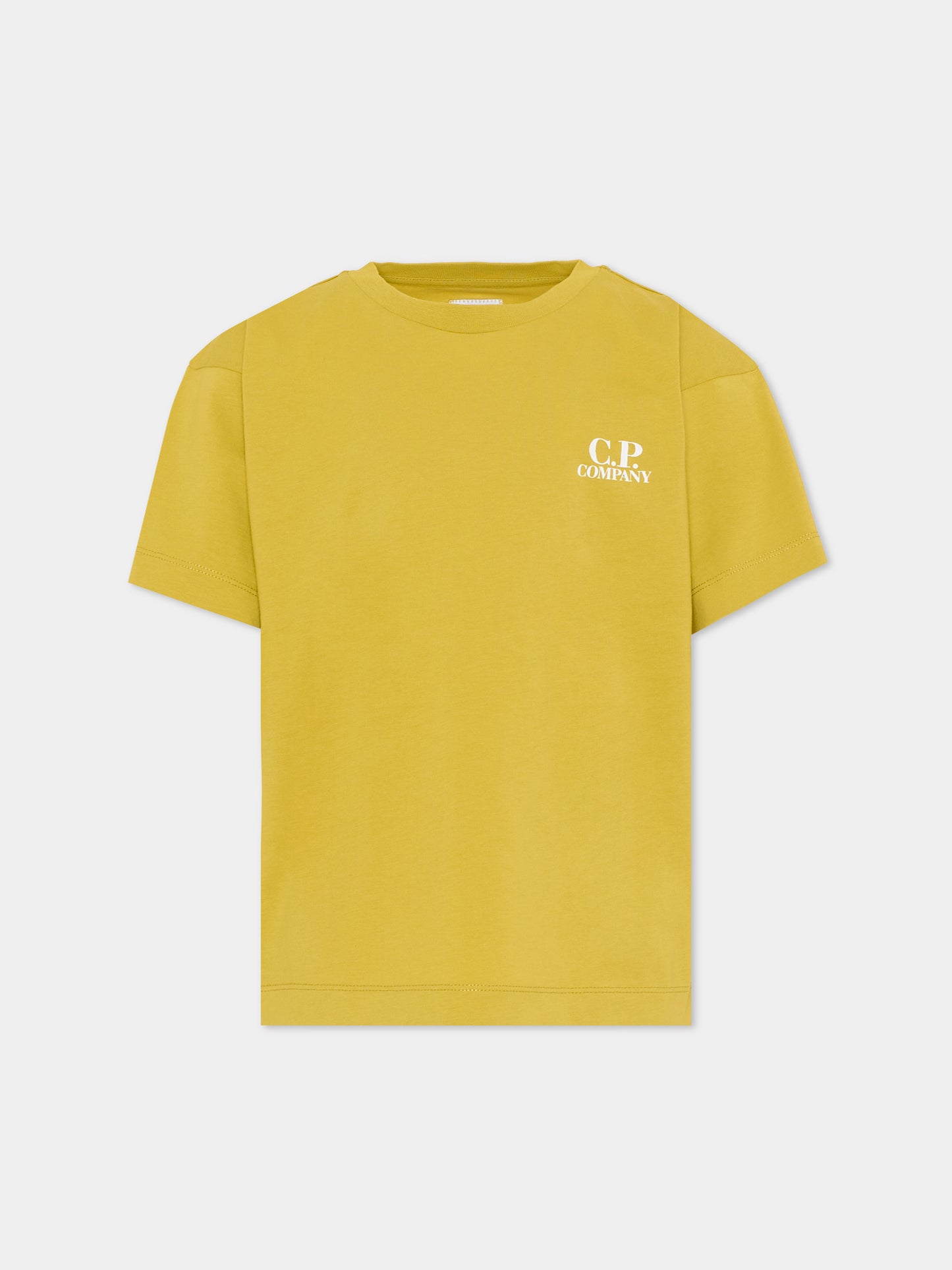 T-Shirt verde per bambino con logo,C. P. Company,CUM00W-LAA17 31826