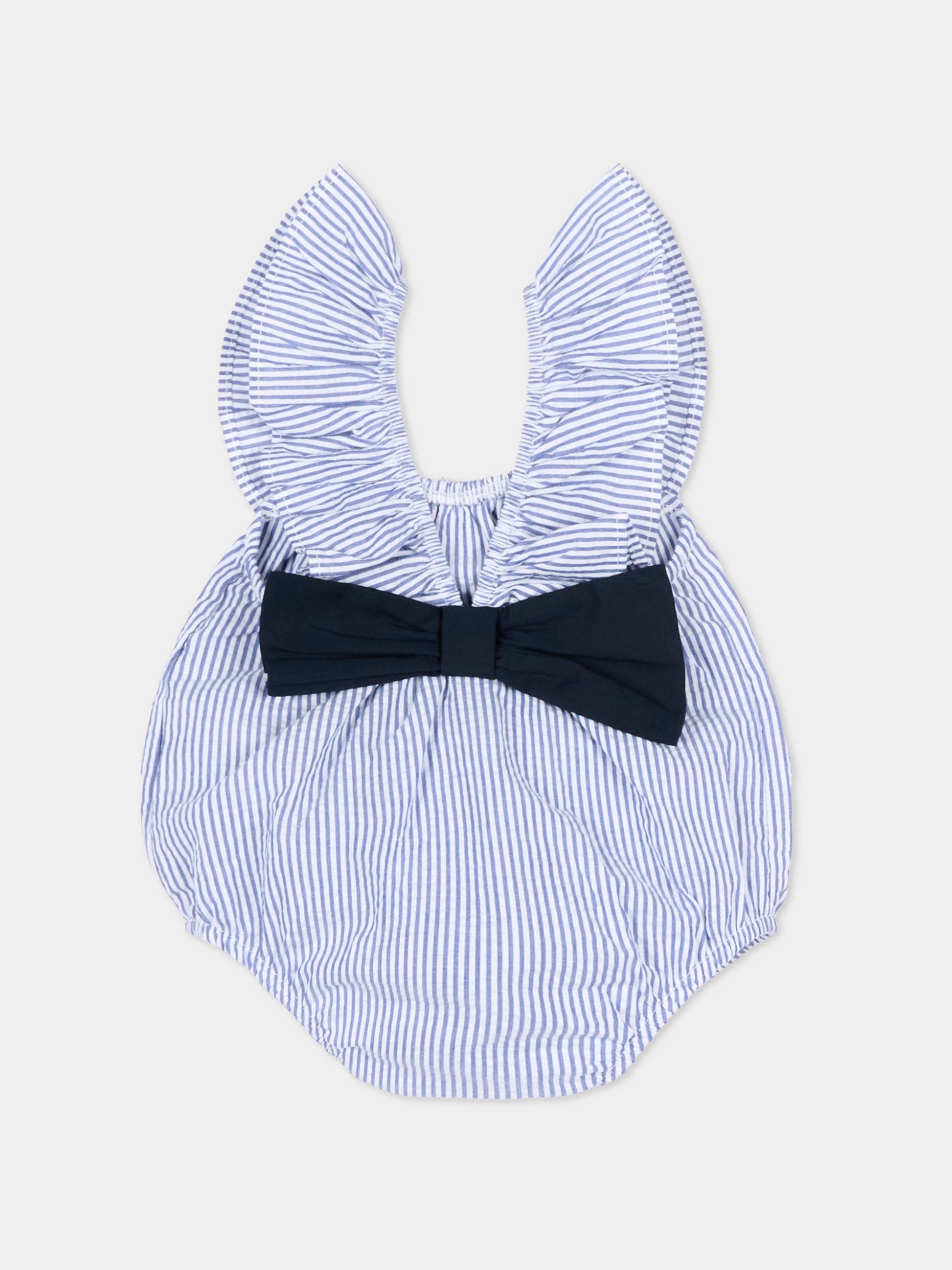 Pagliaccetto blu a righe per neonata,Nanán,E26480BL