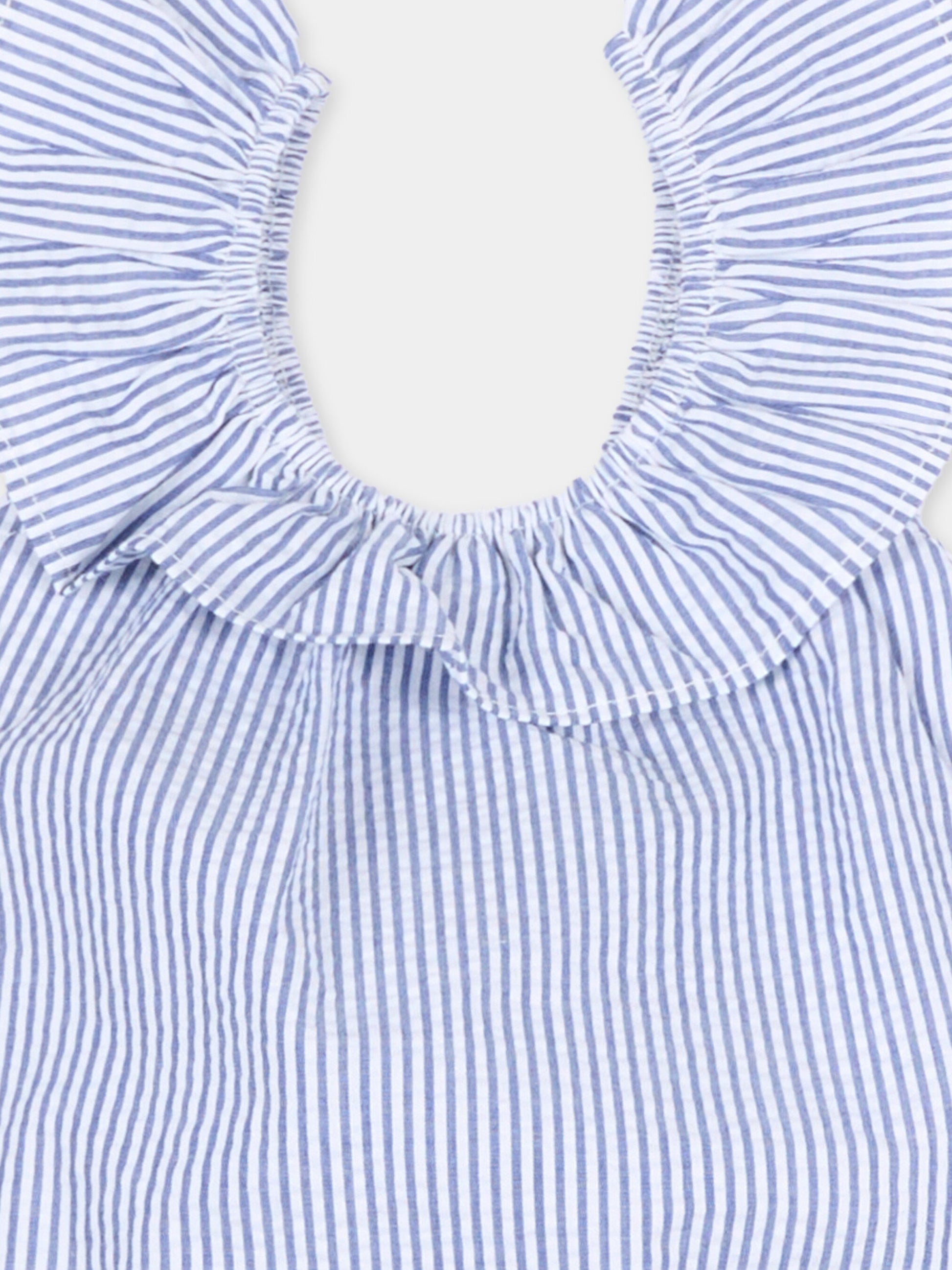 Pagliaccetto blu a righe per neonata,Nanán,E26480BL