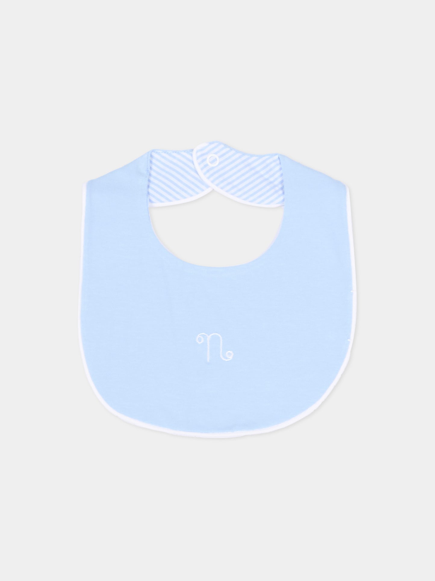 Bavaglino azzurro per neonato con logo,Nanán,E26130A