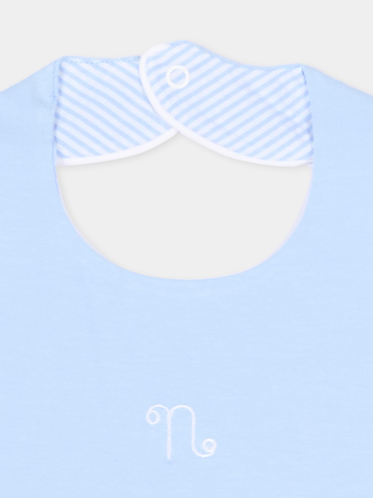 Bavaglino azzurro per neonato con logo,Nanán,E26130A