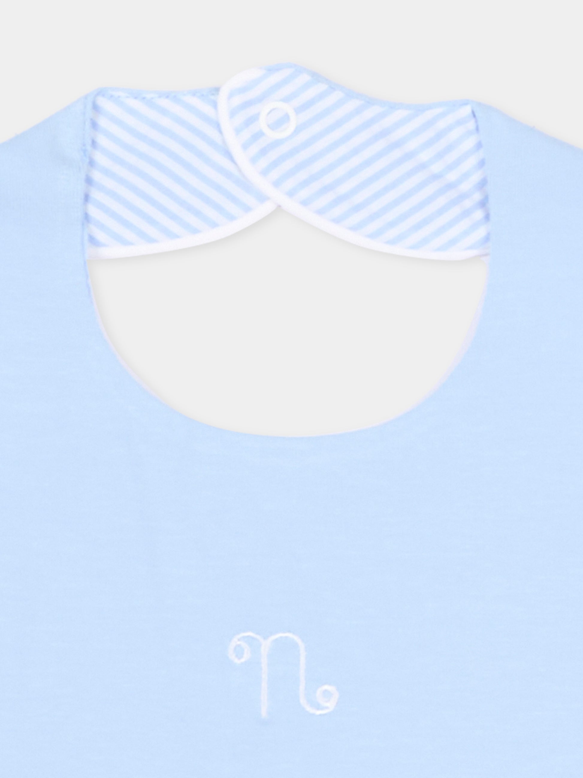 Bavaglino azzurro per neonato con logo,Nanán,E26130A