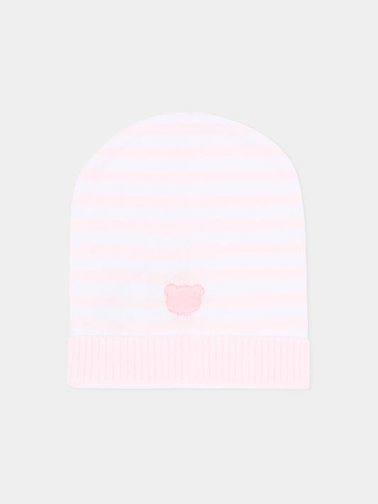 Cappello rosa a righe per neonata,Nanán,E26006R