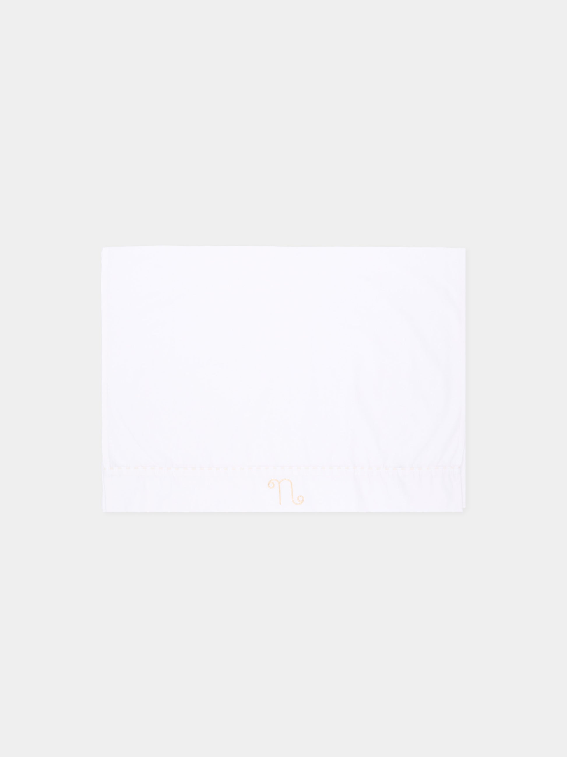 Lenzuola bianche per neonati con profili beige,Nanán,E26407BE