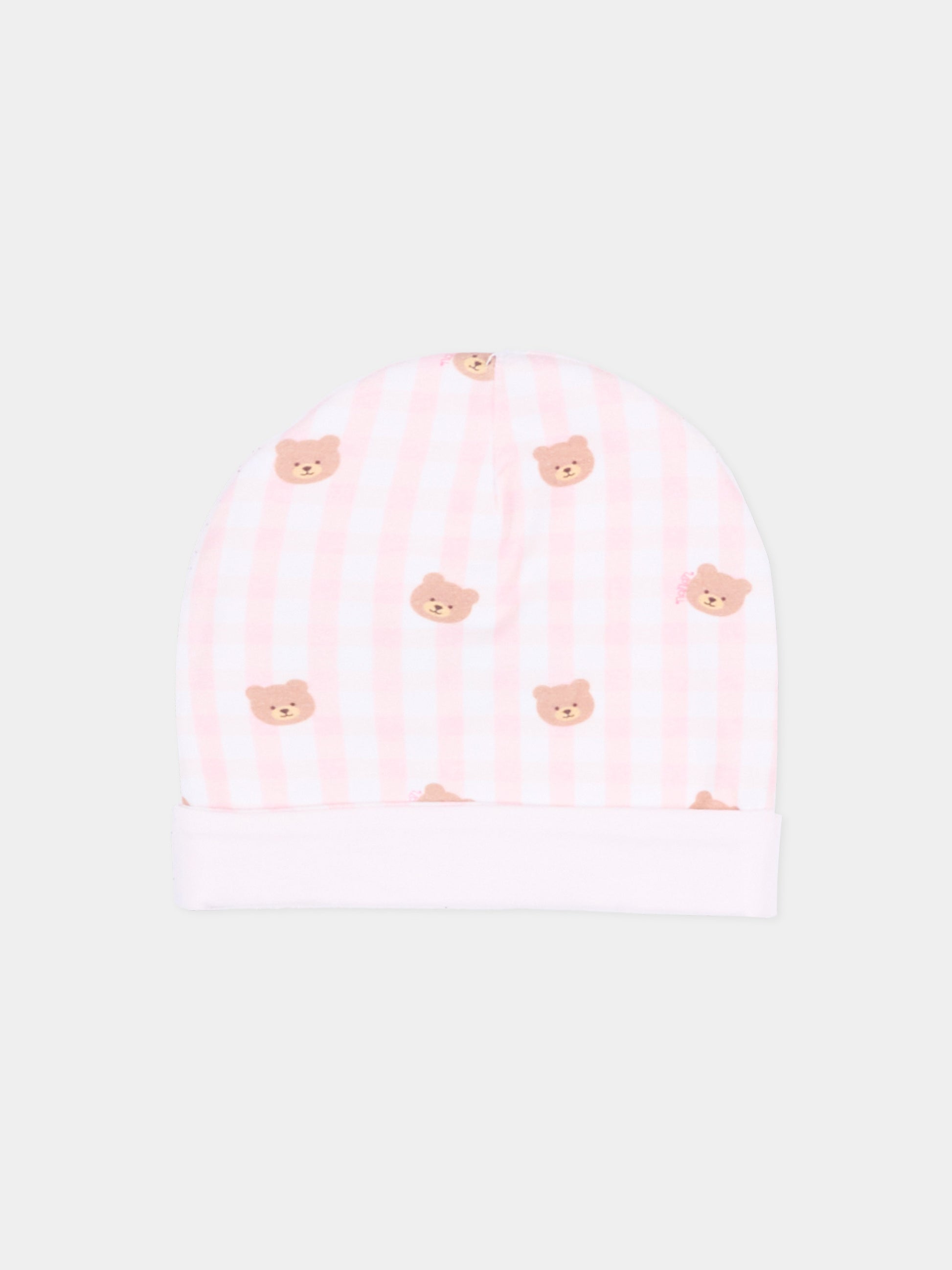 Cappello rosa per neonata con teddy bear,Nanán,E26020R