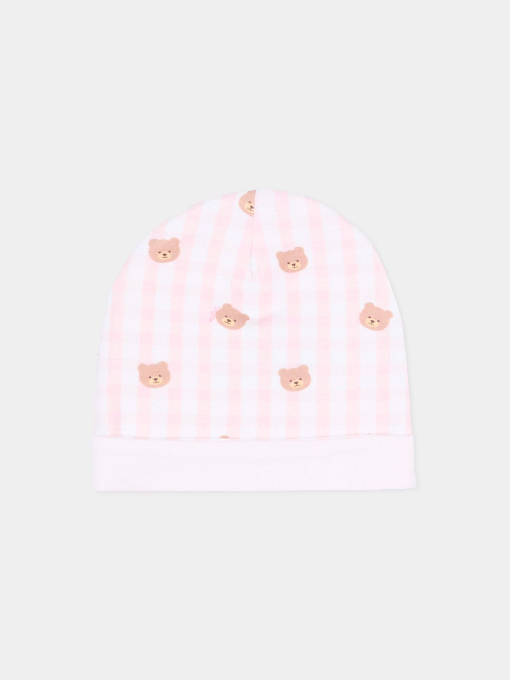 Cappello rosa per neonata con teddy bear,Nanán,E26020R
